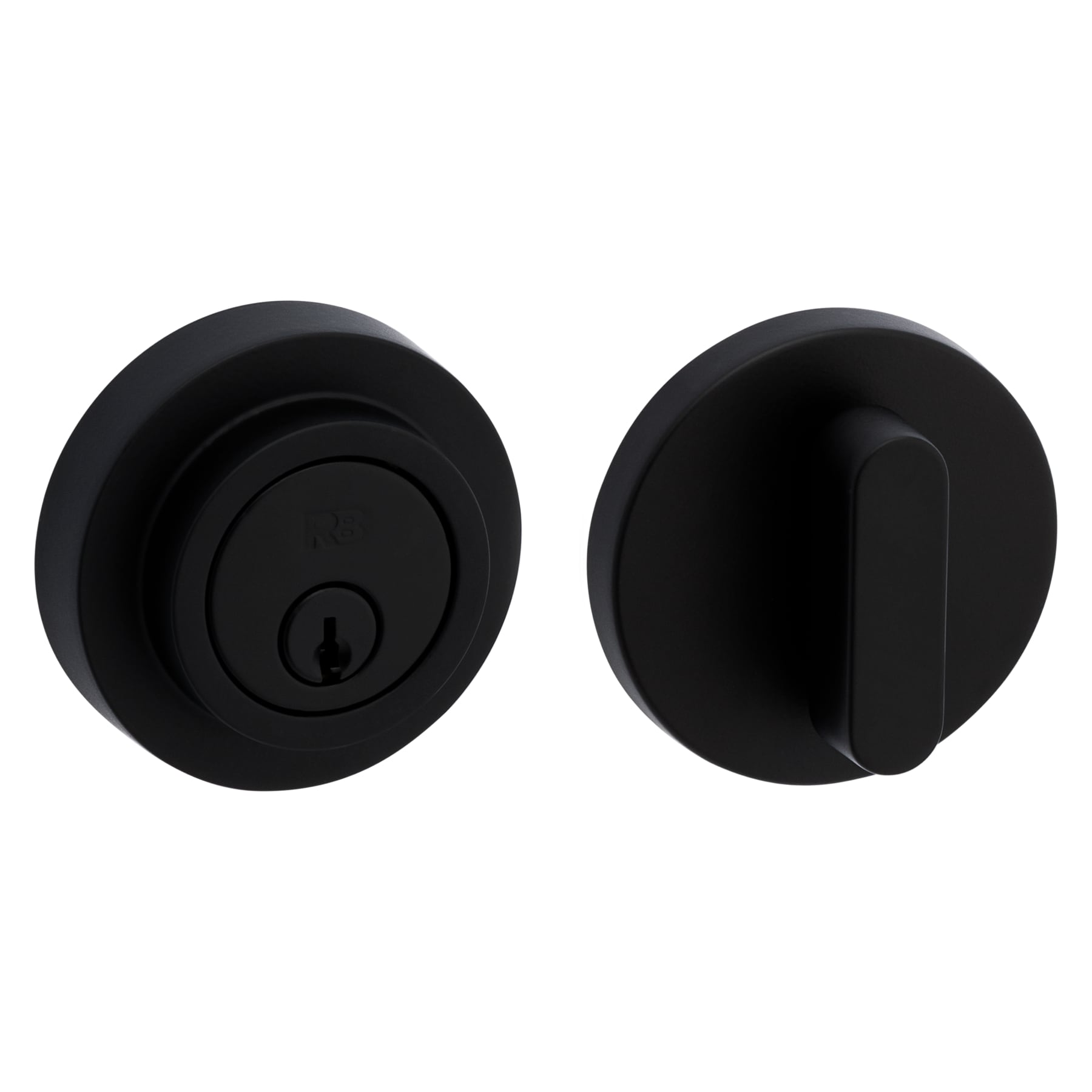 RELIABILT Contemporary Round Matte Black Single Cylinder Deadbolt in ...