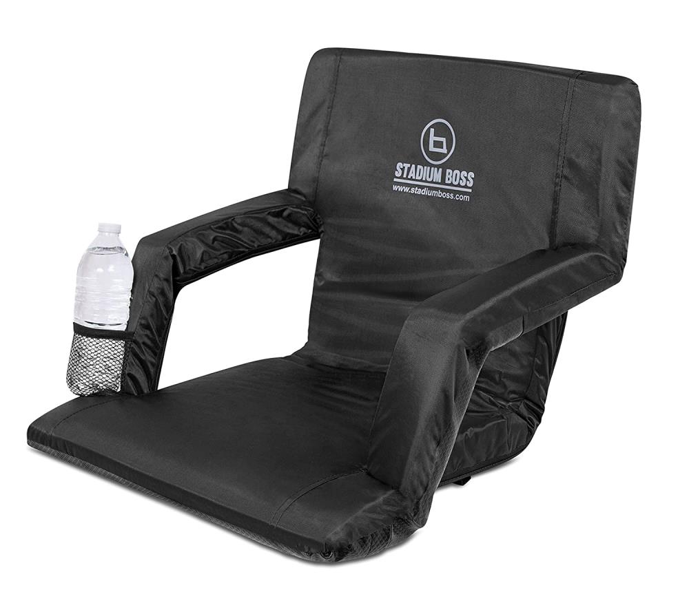 Stadium Bleacher Seat Bench Chair with Padded Reclining Cushion