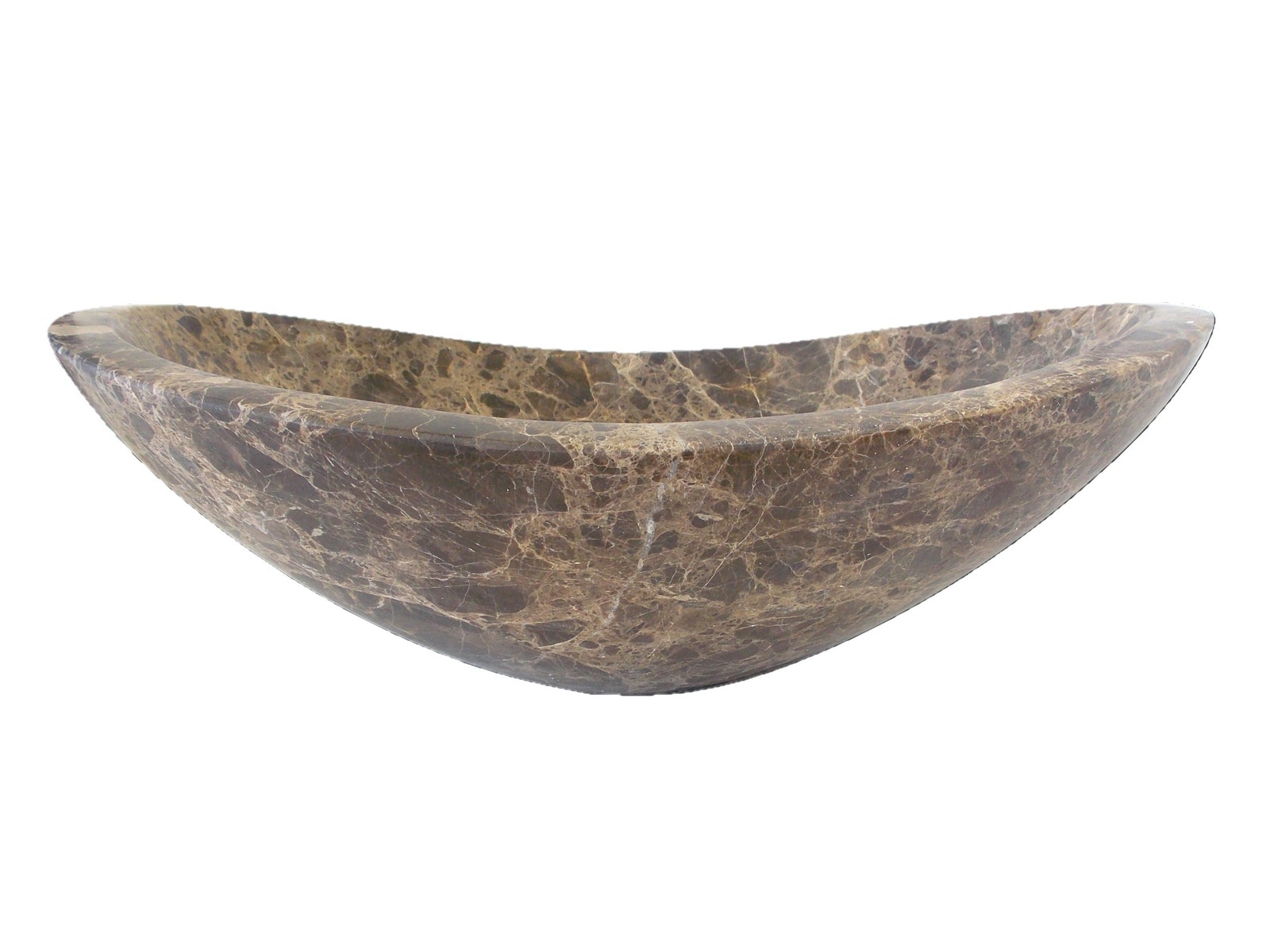 Eden 14'' Dark Brown Marble Canoe Sink