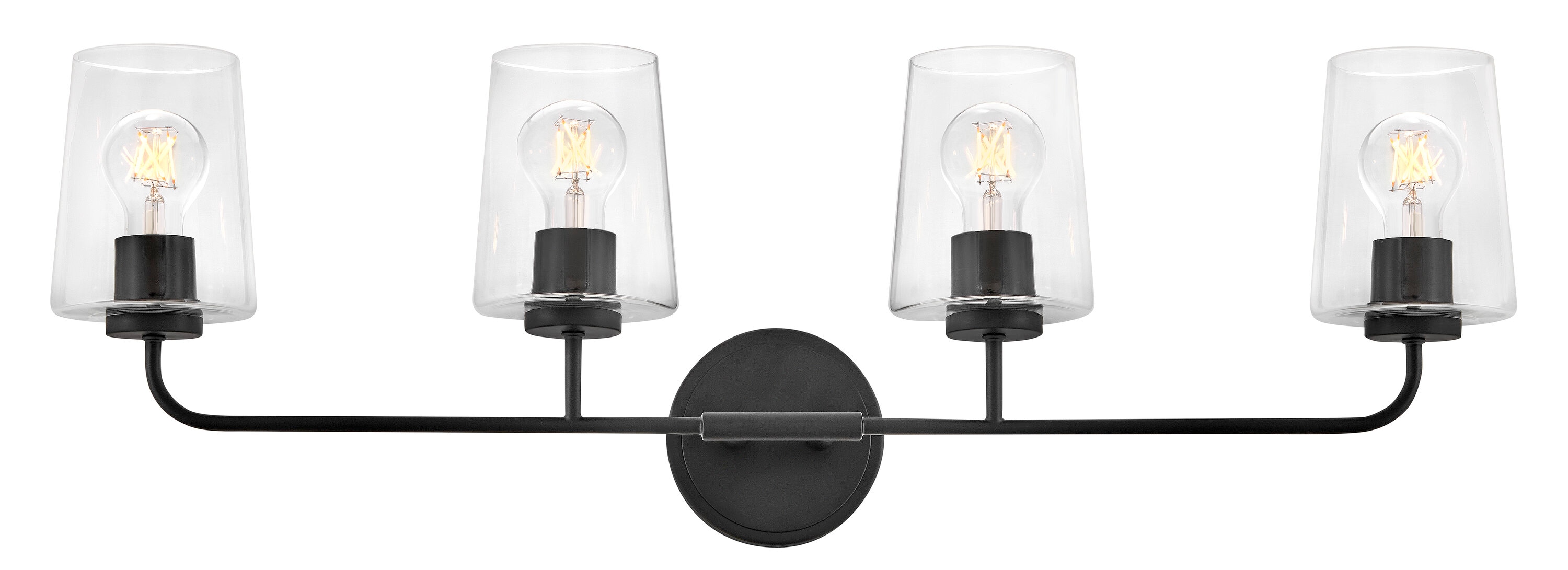 Lark 853454BK-CL Kline 33-in 4 -Light Satin Black Transitional Vanity light