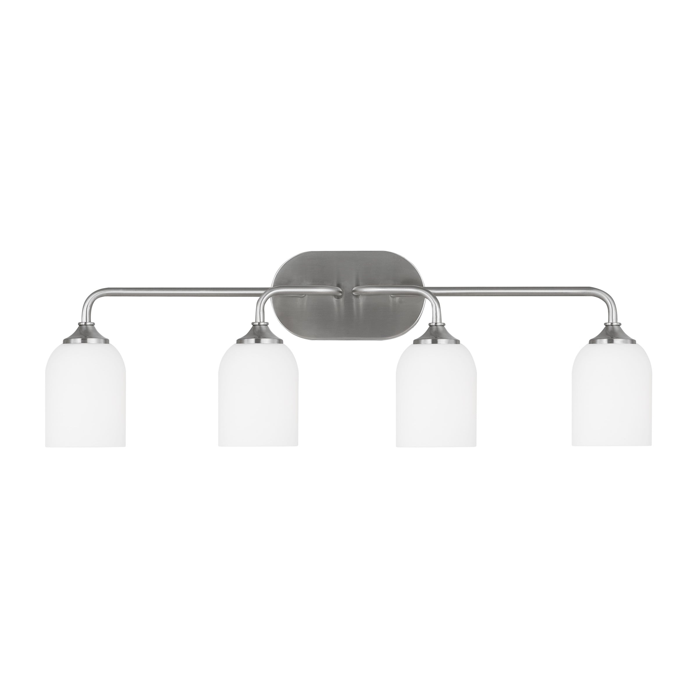 Generation Lighting GLV1024BS Emile 31-in 4 -Light Brushed Steel Traditional Vanity light