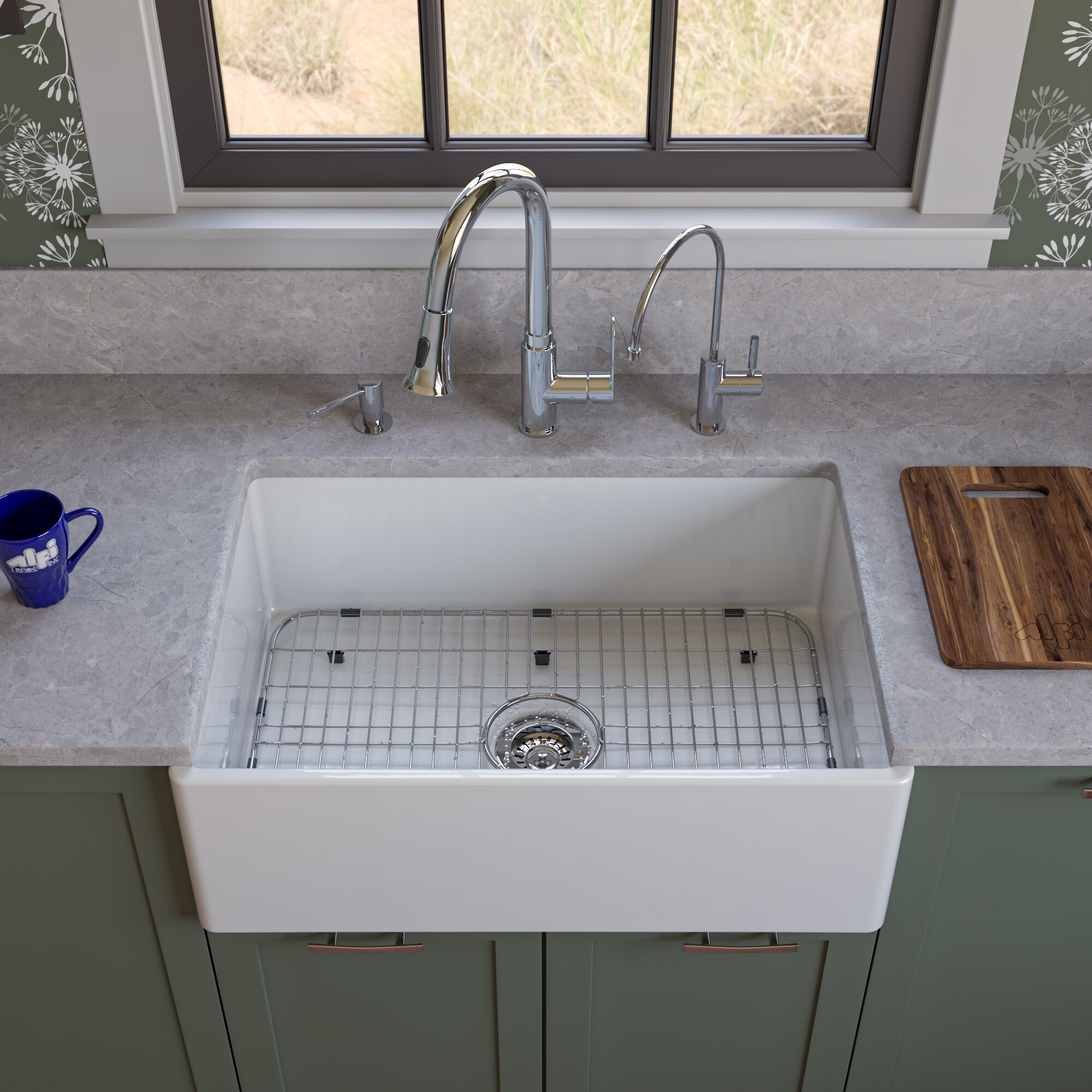 Solid Stainless Steel Kitchen Sink Grid with Plastic Feet