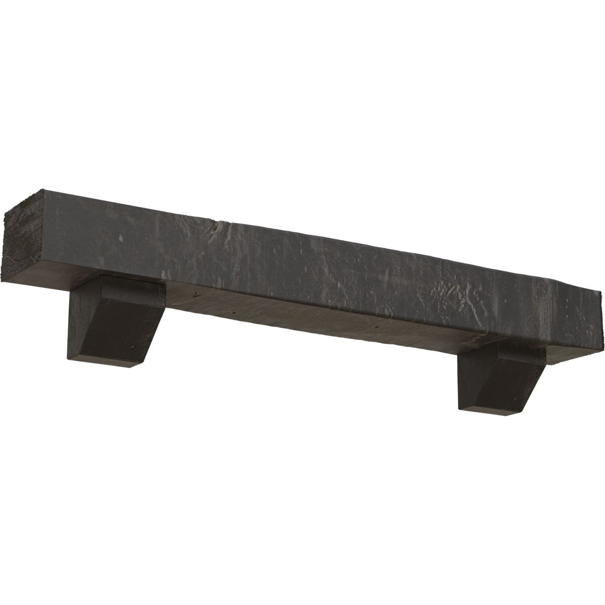 Ekena Millwork MANUKP08X08X48ASAC 48-in W x 8-in H x 8-in D Cedar (Aged) Hollow Urethane Rustic Fireplace Mantel