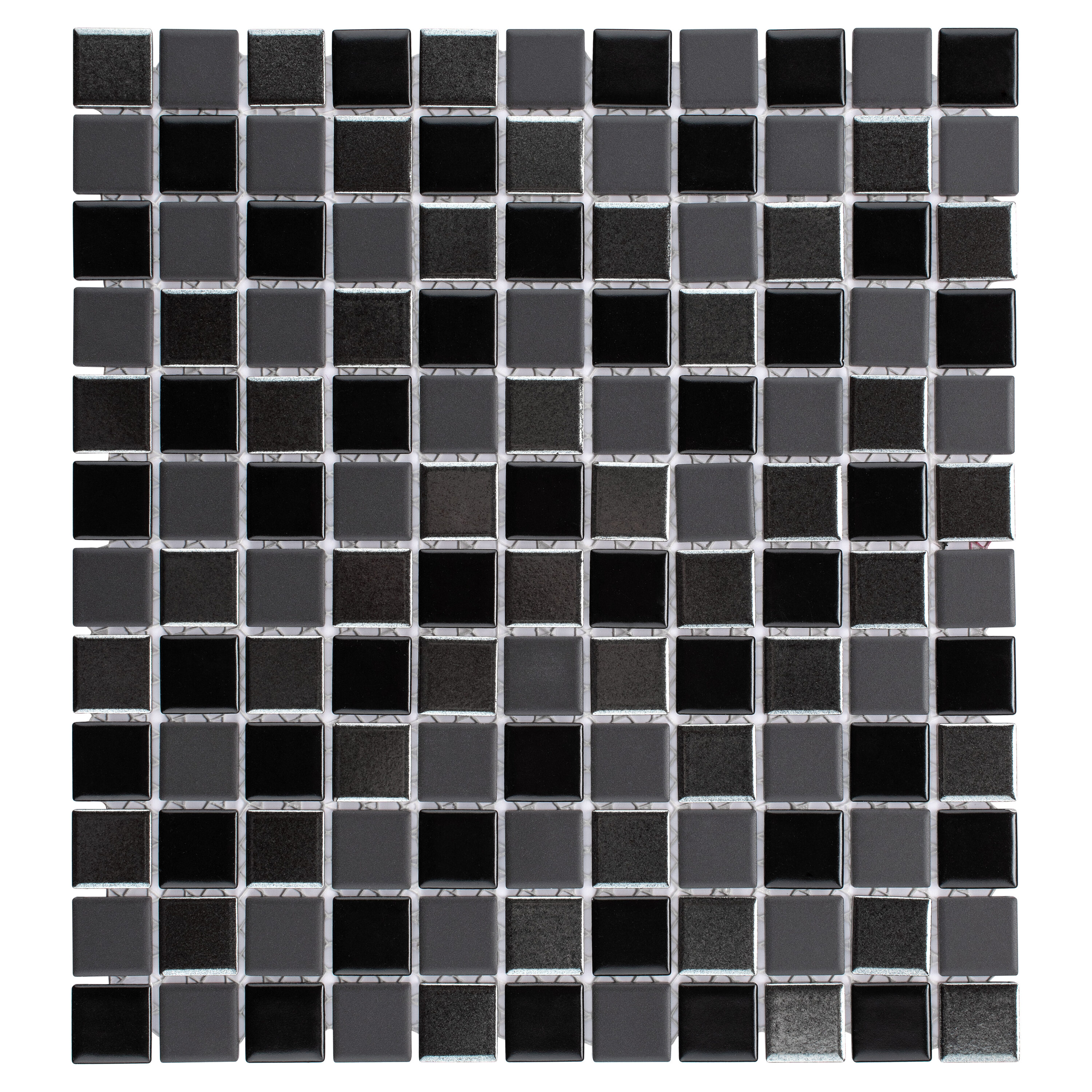 Affinity Tile (Sample) Trinity Black 7-in x 7-in Multi-finish Porcelain ...