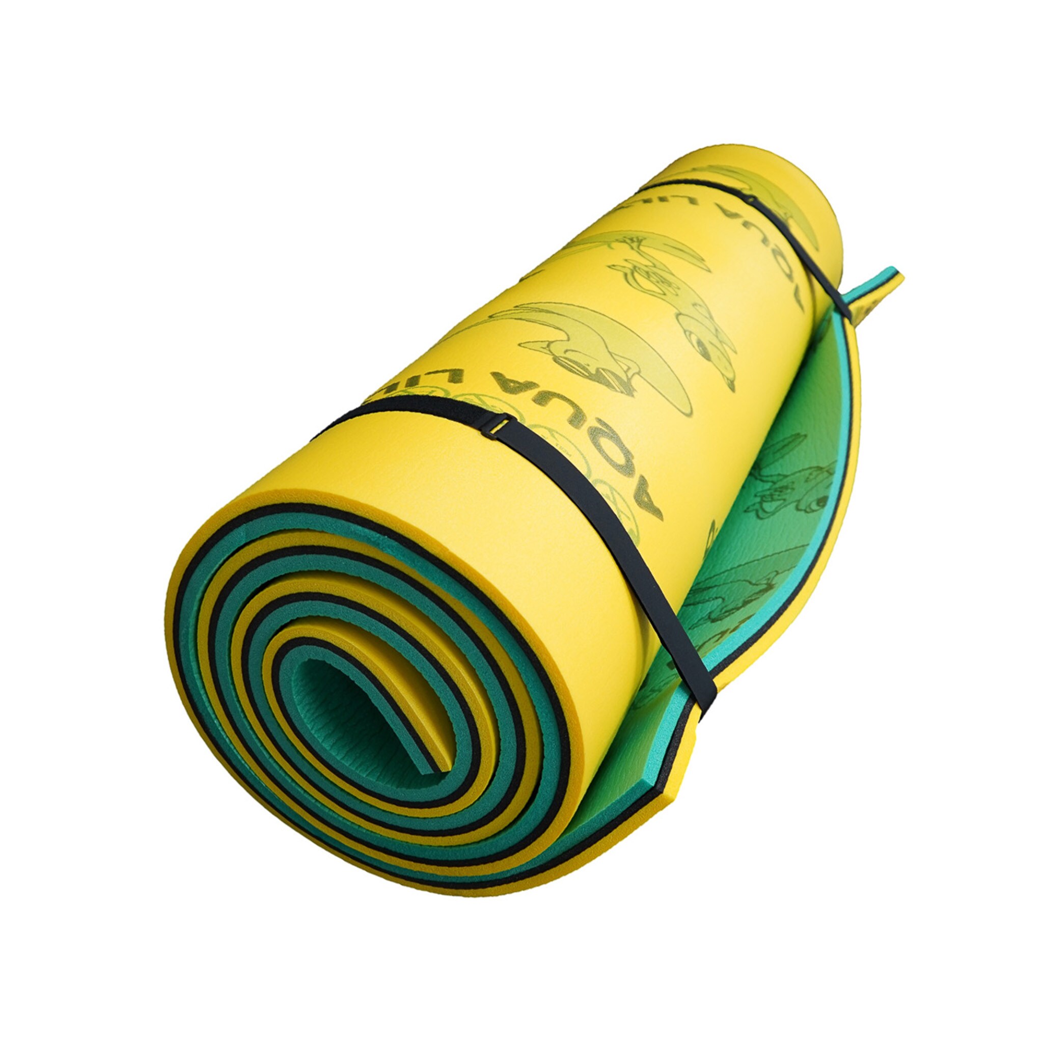 Aqua Lily Pad 3ALP15 180.01-in x 19.42-in 8 -Seat Yellow/Green Foam raft