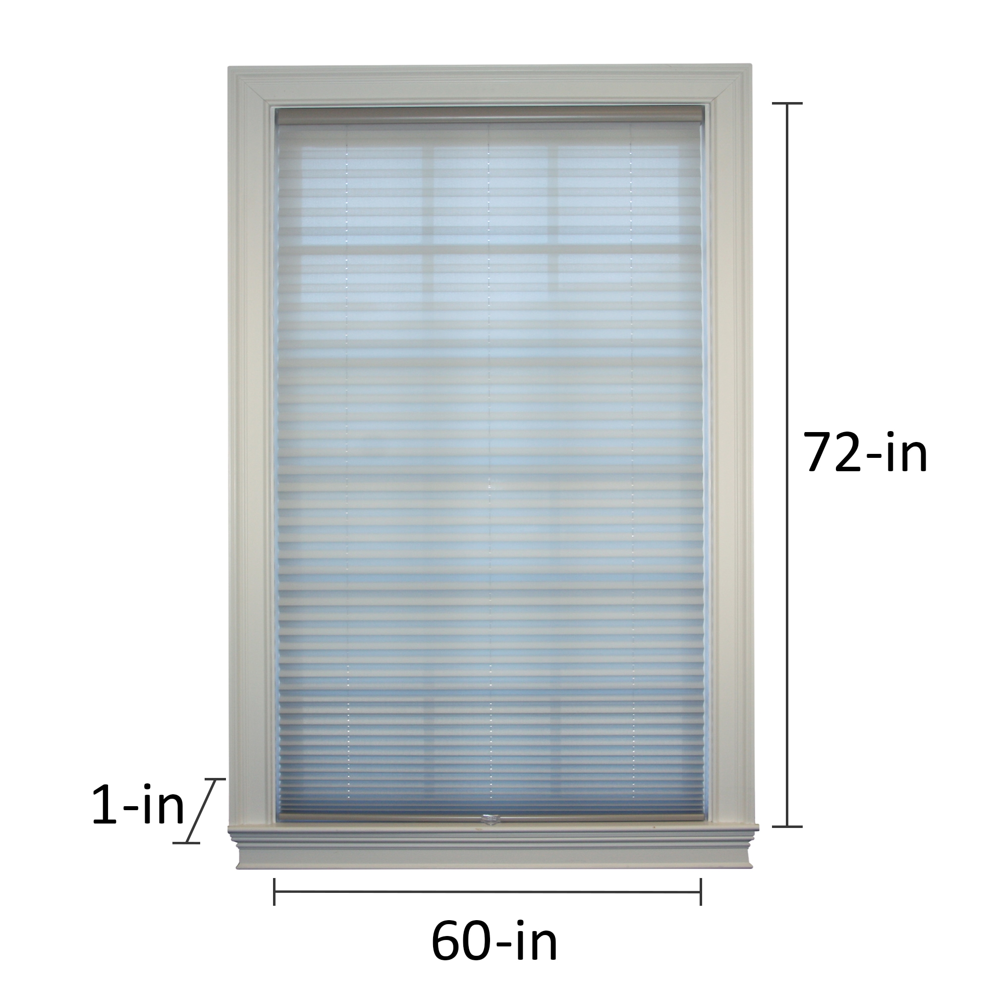 allen + roth 60-in x 72-in Silver Gray Light Filtering Cordless Pleated ...
