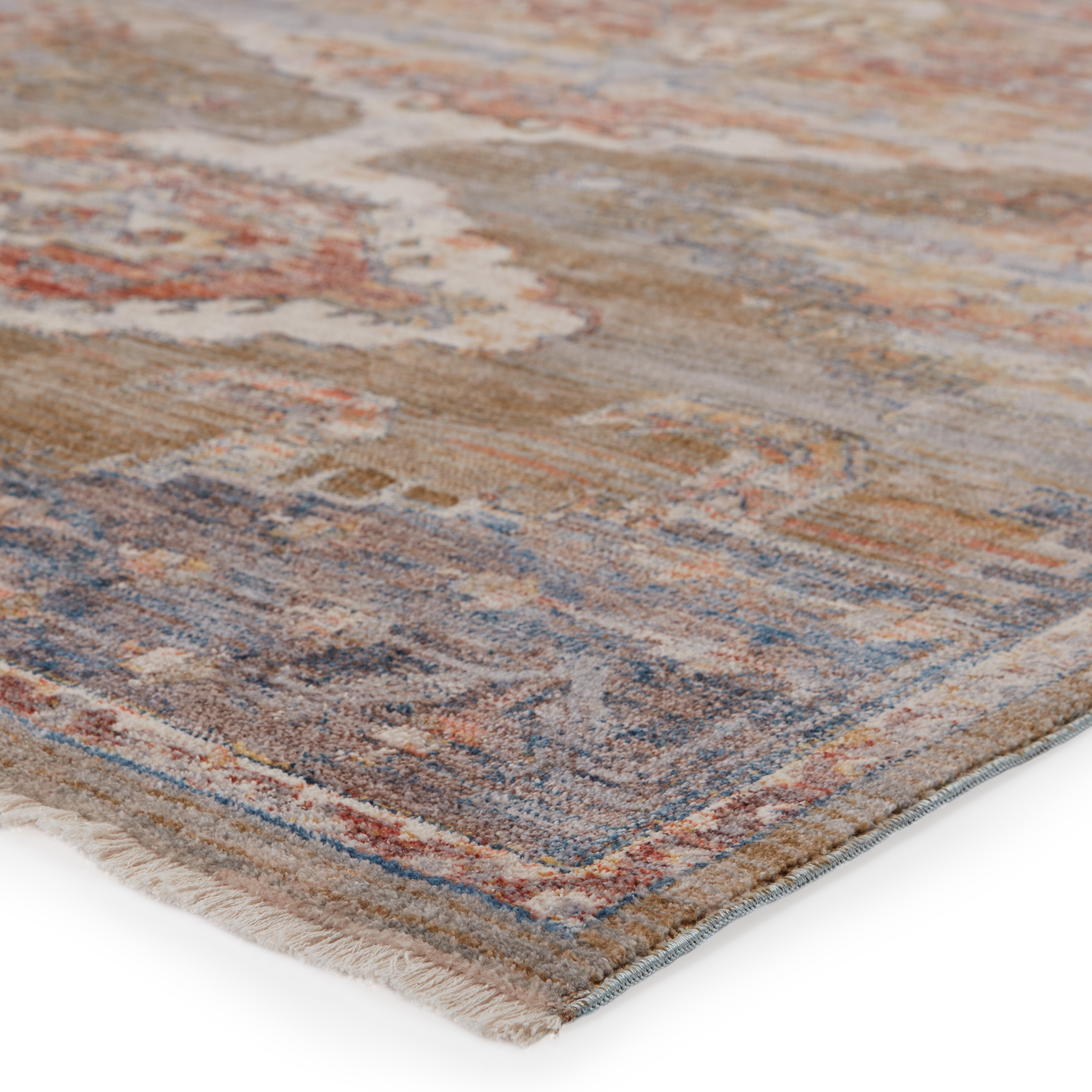 Elegant Terra Reversible Medallion Rug in Blue and Orange