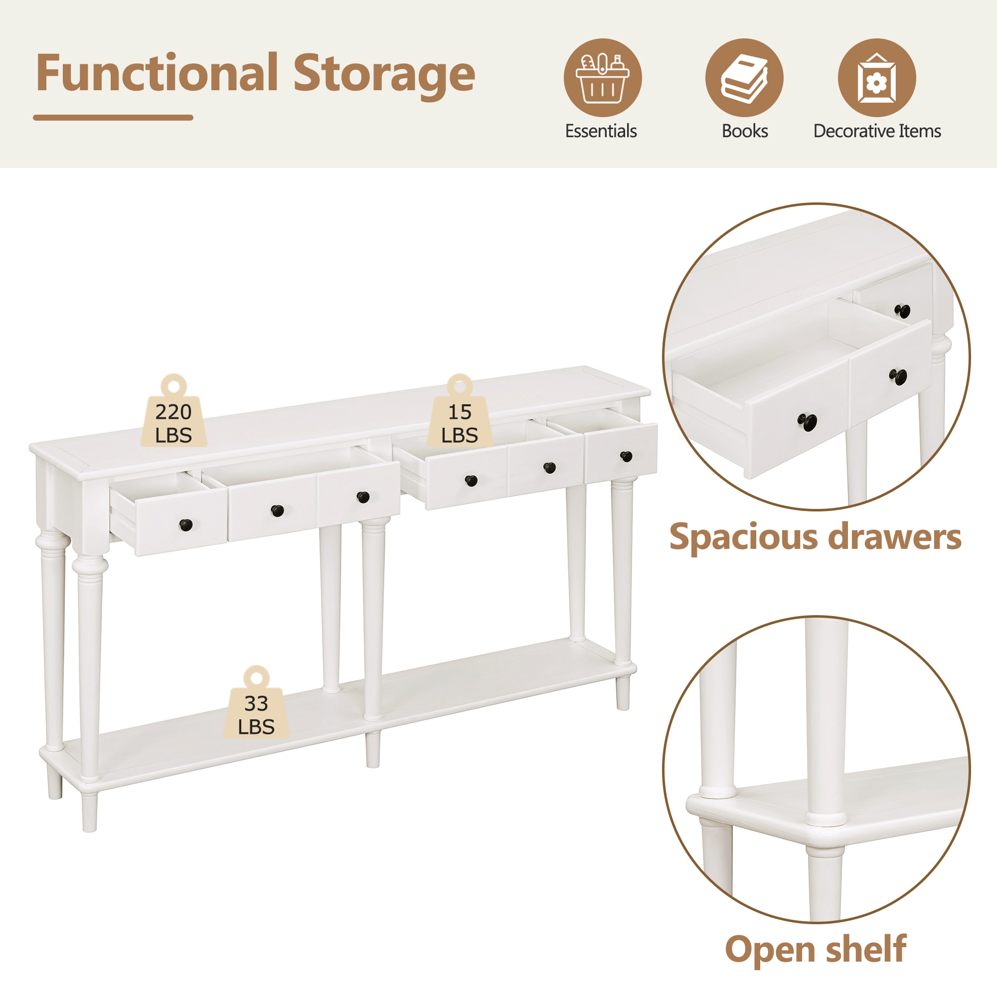 ModernLuxe N715P202860K Console-Sofa-Tables - View #5