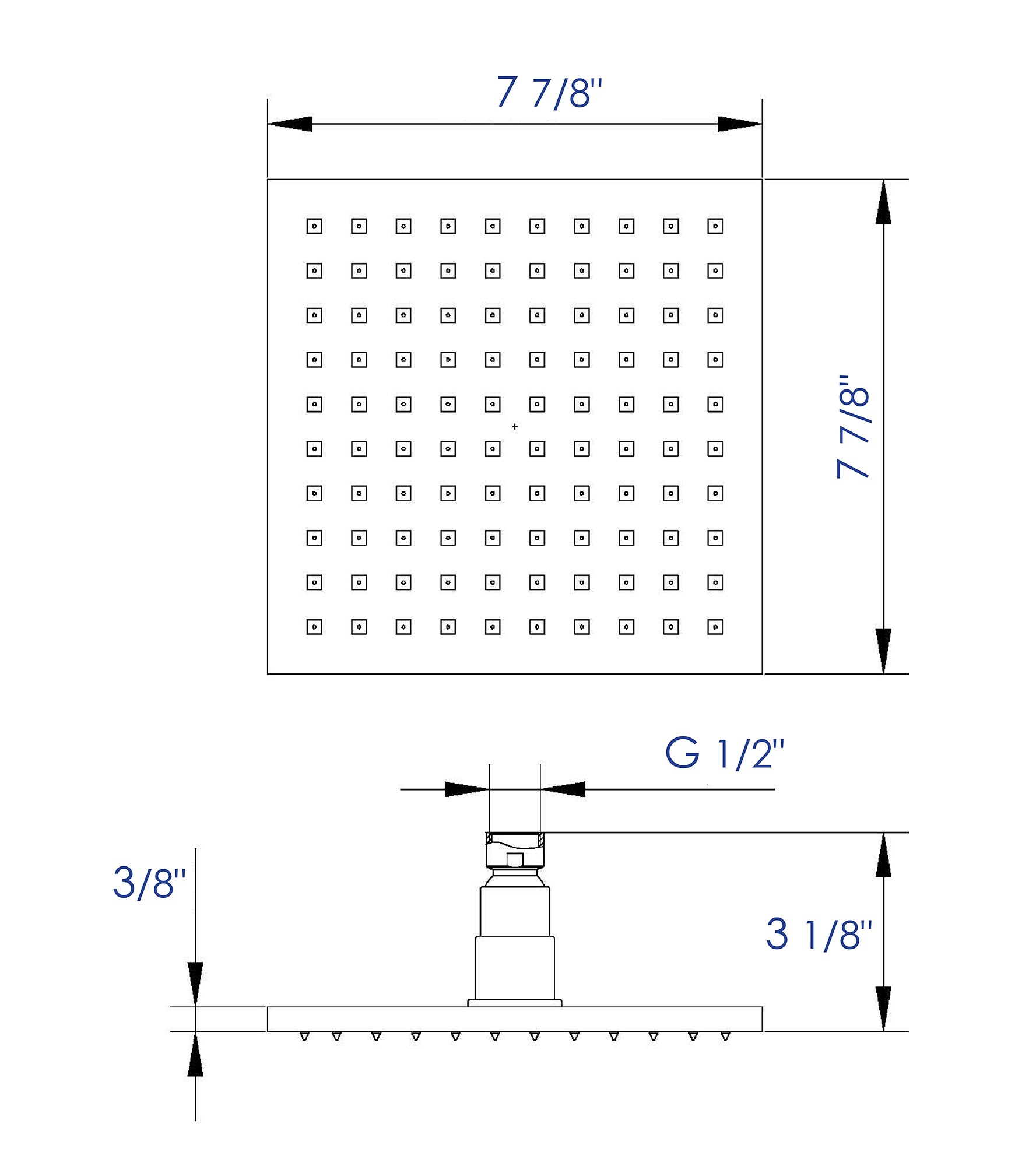 ALFI LED8S-PC Fixed-Showerhead - View #4