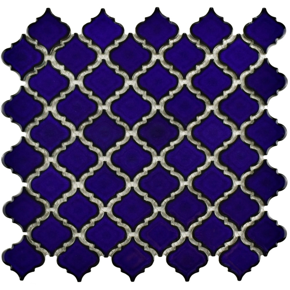 Affinity Tile S1FKOLTRB4 Sample- Hudson Tangier Blue Eye 6-in x 6-in Glossy Porcelain Patterned Floor and Wall Tile