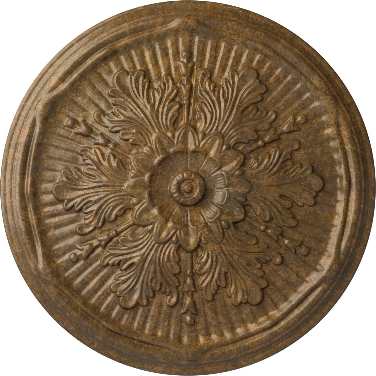 Ekena Millwork CM21LURZS Luton 21-in W x 21-in L Painted Rubbed Bronze Polyurethane Whole Ceiling Medallion