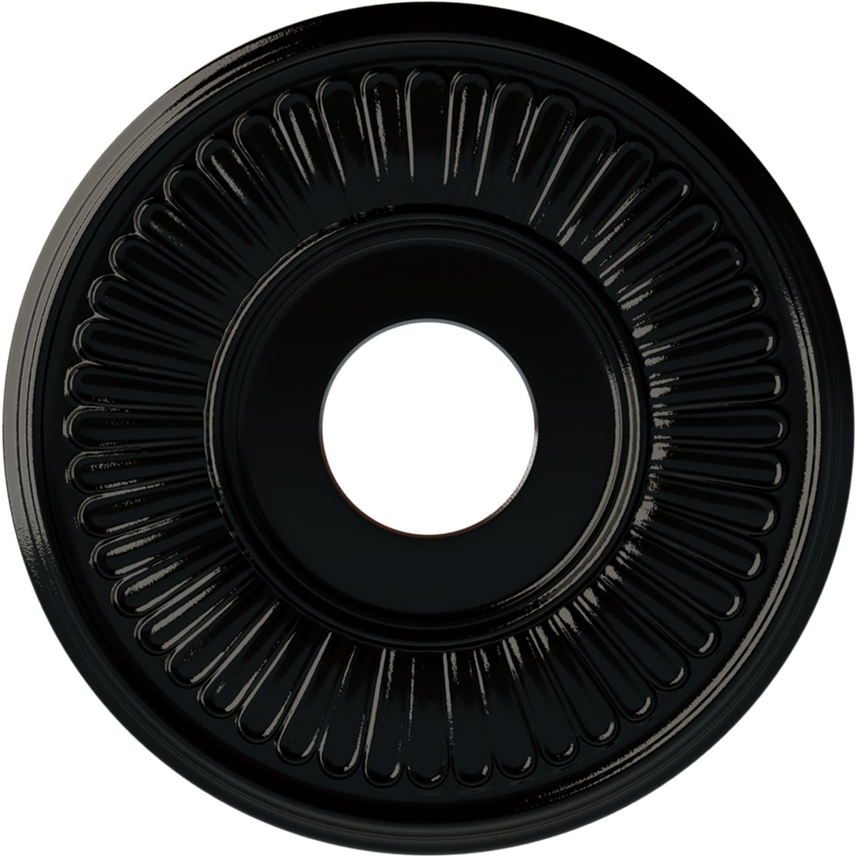 Ekena Millwork CM15BEBPS Berkshire 15.75-in W x 15.75-in L Painted Black Pearl Polyurethane Whole Ceiling Medallion