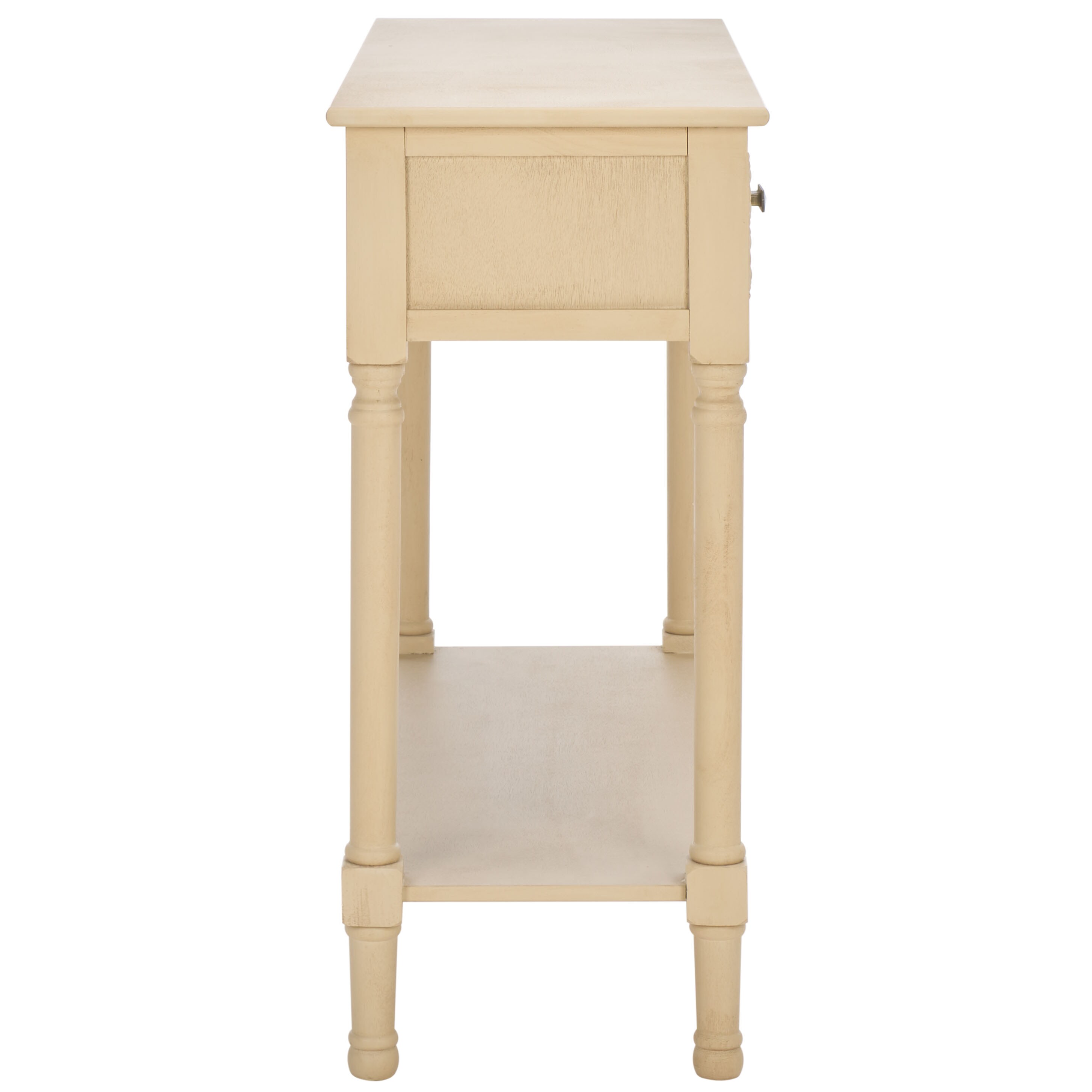 Natural Wood and Metal 2-Drawer Console Table
