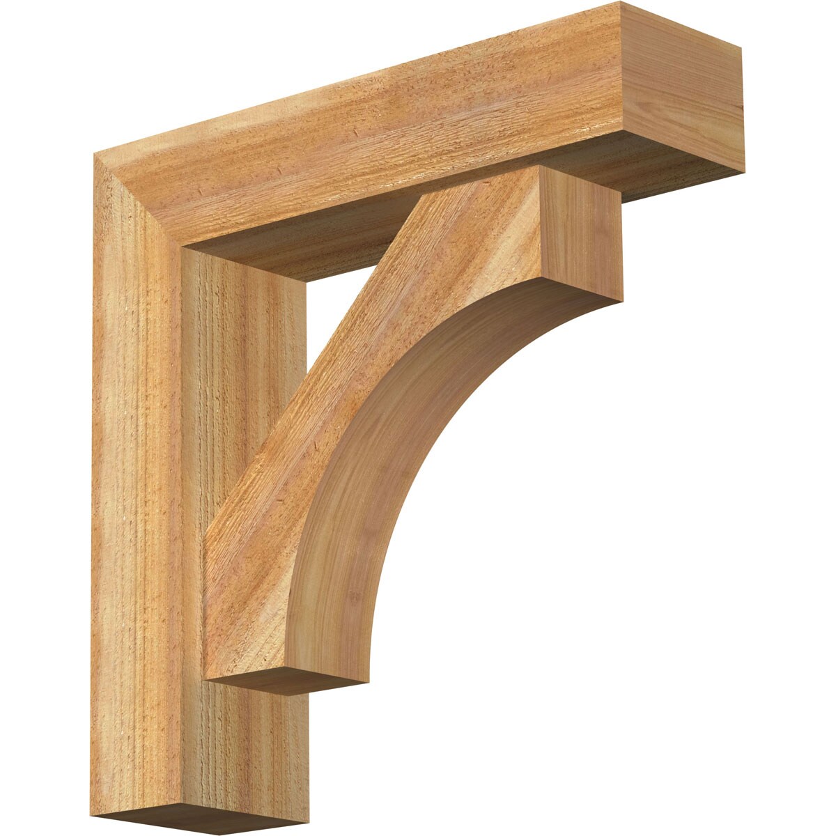 Ekena Millwork 1464341 Westlake Block Rough Sawn Bracket with Offset Brace 6-in x 22-in x 22-in Western red cedar Brown Wood Standard bracket
