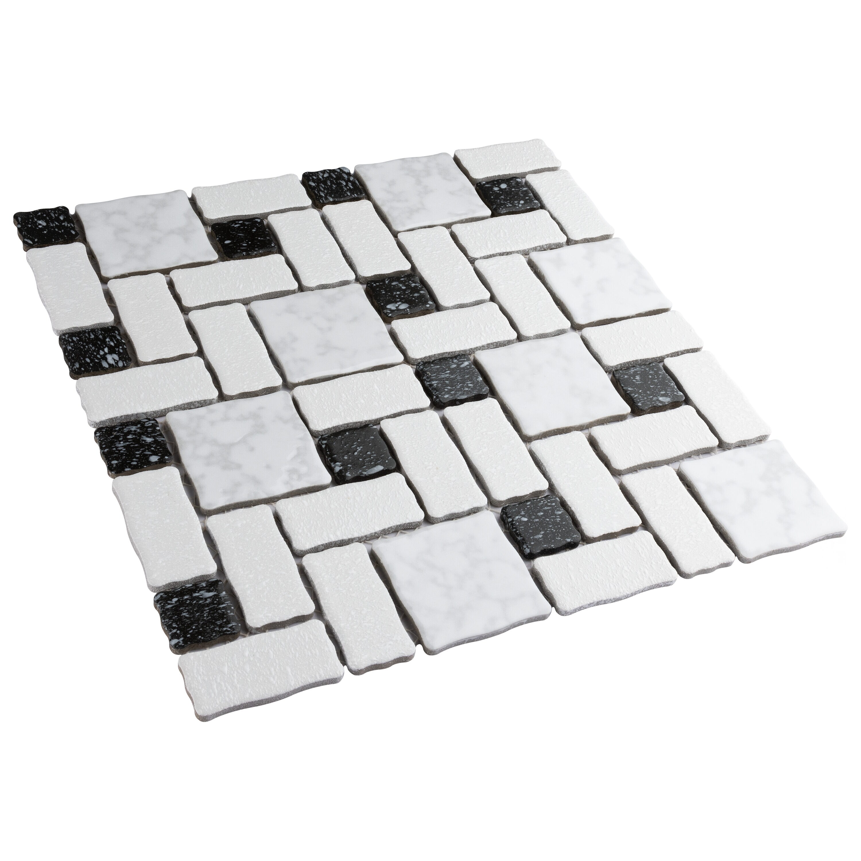 Affinity Tile (Sample) Academy White and Black 6-in x 6-in Multi-finish ...