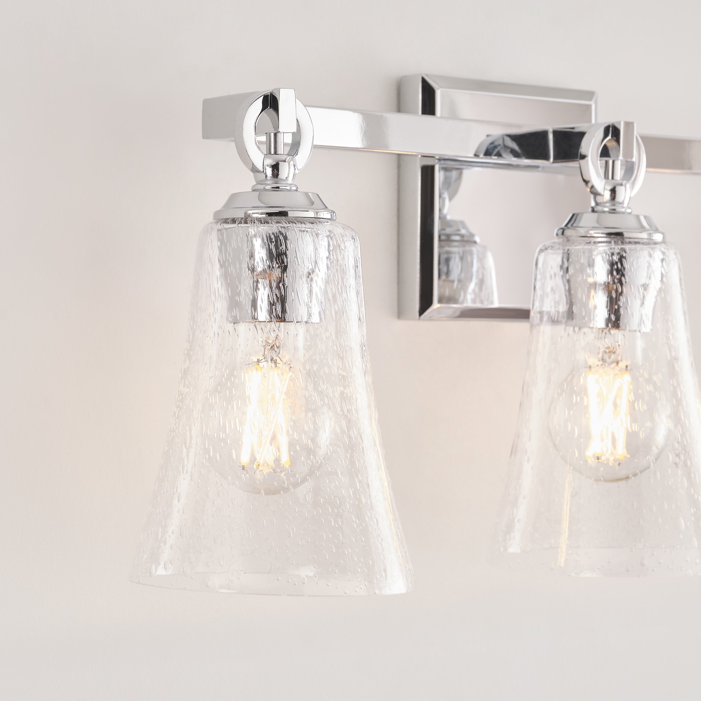 Monterro 3-Light Chrome Vanity with Clear Seeded Glass