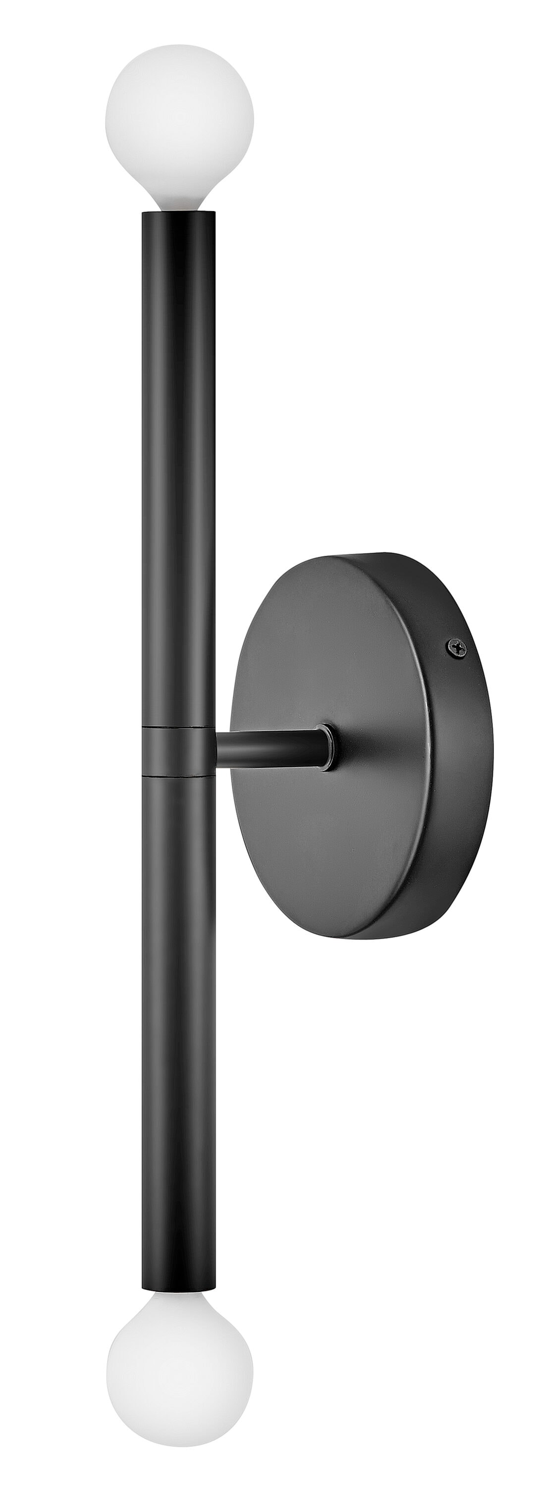 Millie 14" Black Steel Dimmable Cylinder Wall Sconce