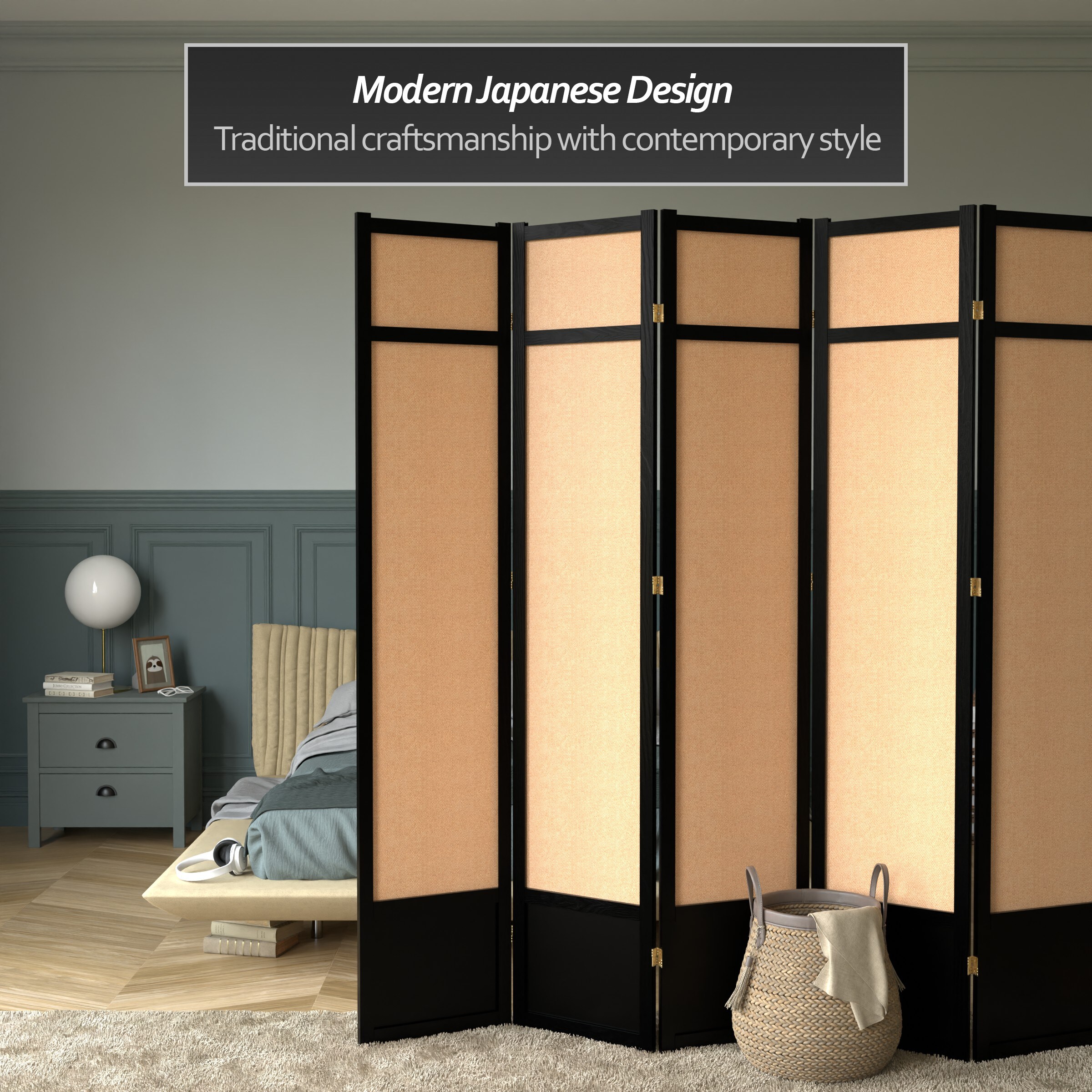 Red Lantern SS-84JUTE-BLK-5P Indoor-Privacy-Screens - View #4
