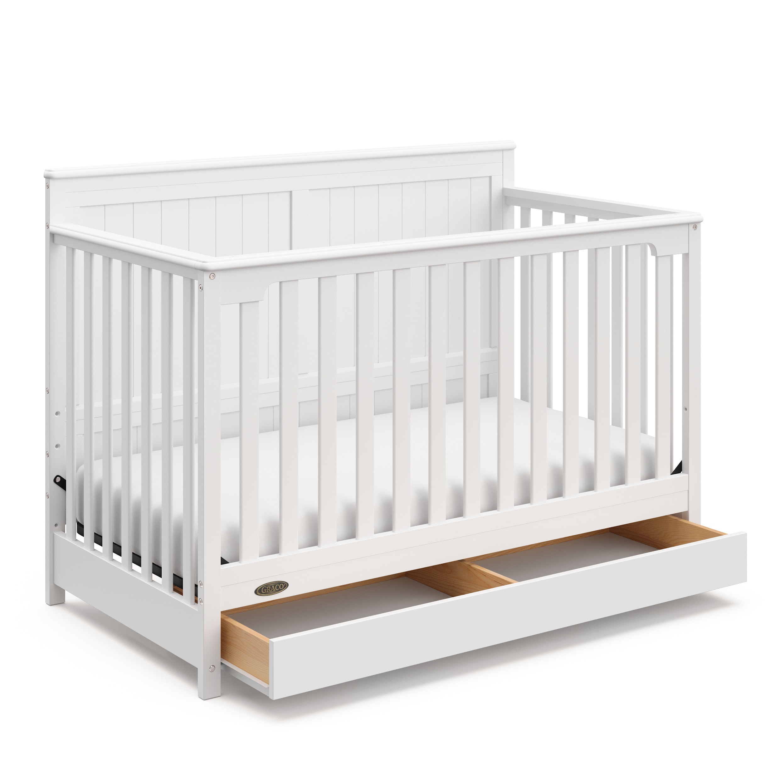 Baby's Closet All Stages Crib (White) PLUS Mattresses and 2 Sheets