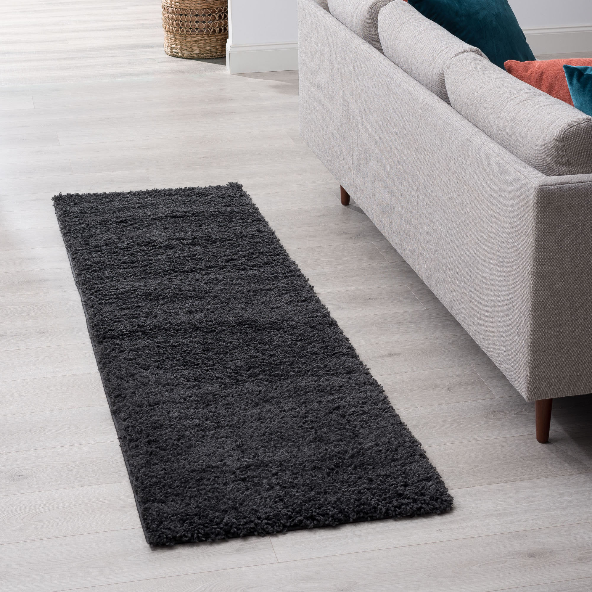 Tayse JRS1003 2X8 Jersey Shag 2 x 8 (ft) Loomed Polypropylene Dark Gray Rectangular Indoor Runner rug