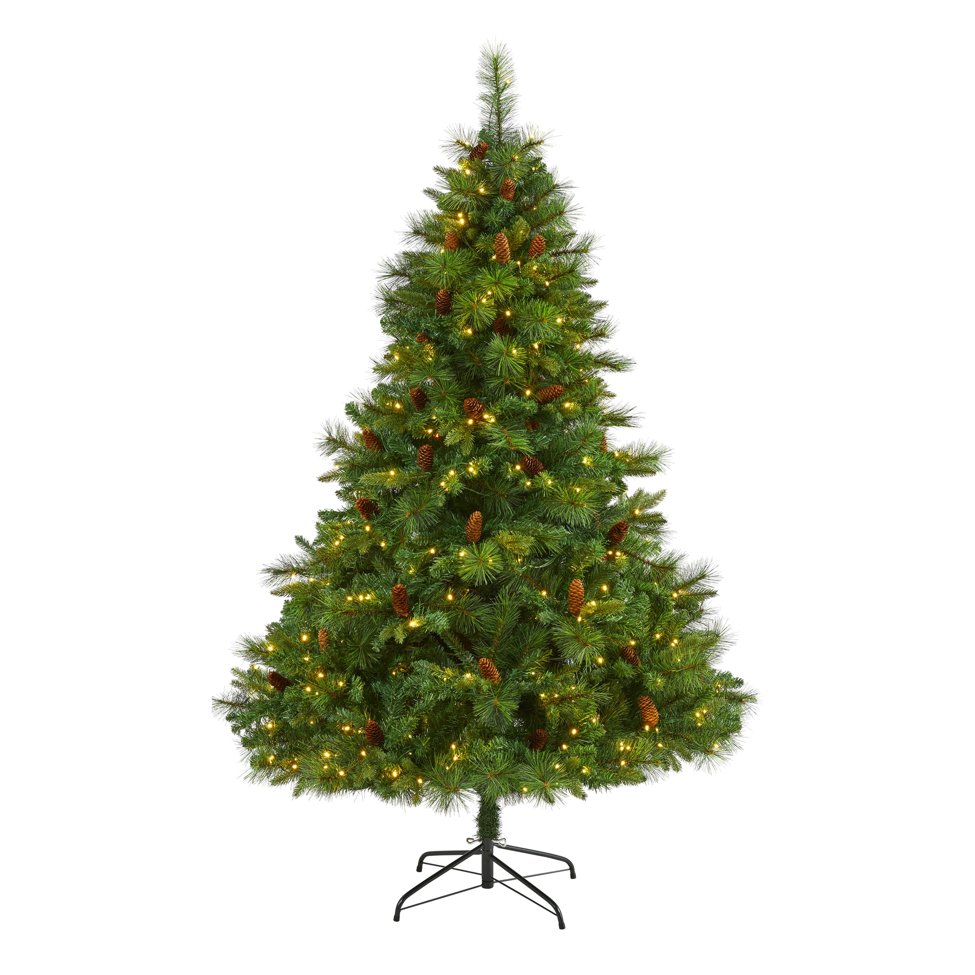 Nearly Natural 6-ft Pine Pre-lit Artificial Christmas Tree with LED ...