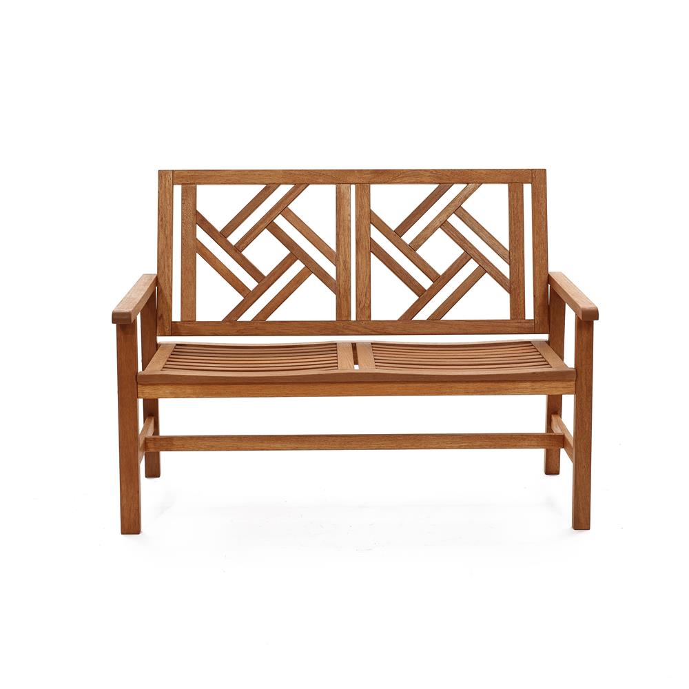 LuxenHome WHOF1909 48-Inches W x 35.6-Inches H Natural Brown Love seat Bench