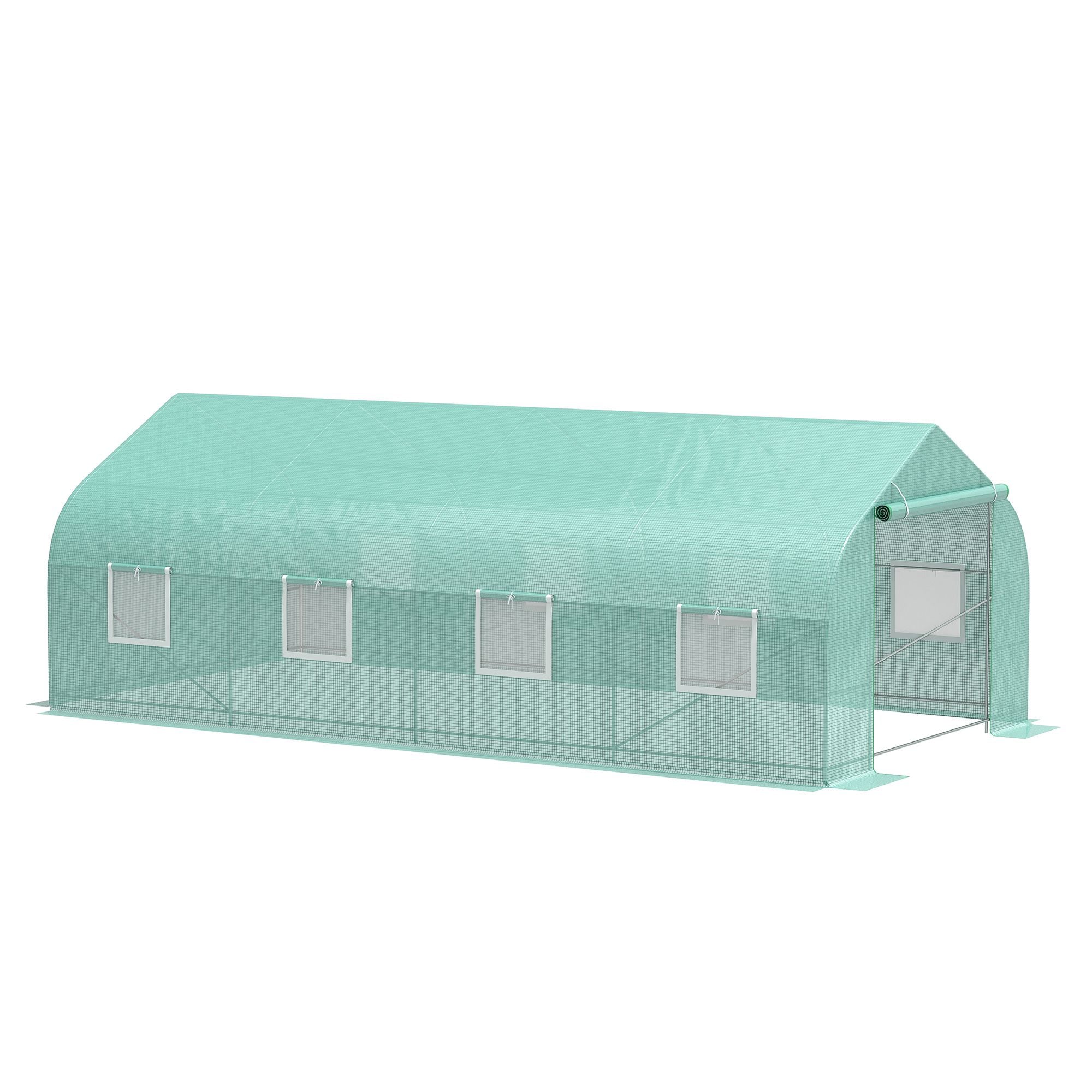Tinyhomie - 20 Foot by 10 Foot by 7 Foot Outdoor Walk in Greenhouse Tunnel Greenhouse with Roll U...