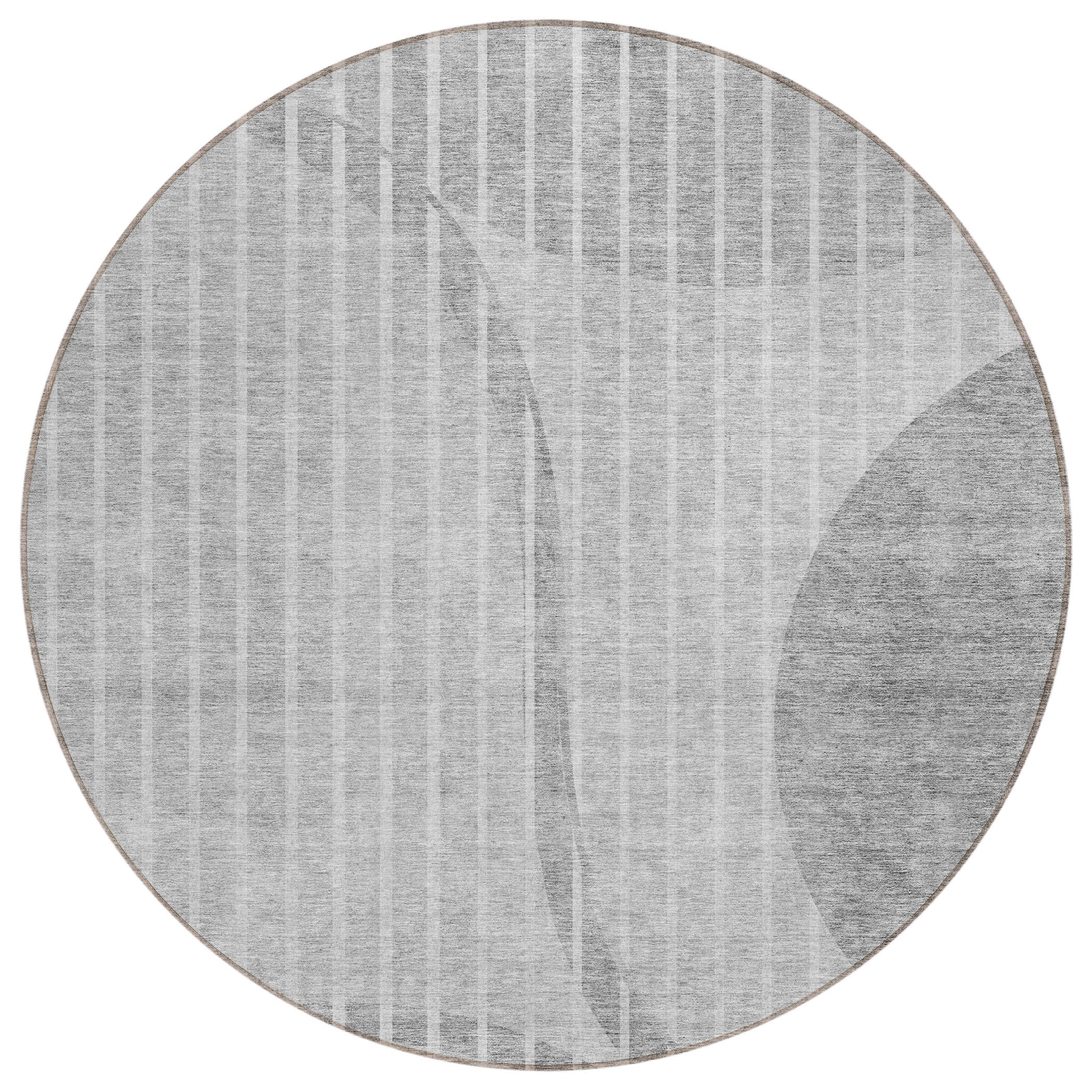 Addison Rugs ACN723GY8RO Chantille ACN723GY 8 x 8 (ft) Polyester Gray Round Indoor/Outdoor Geometric Machine washable Area rug
