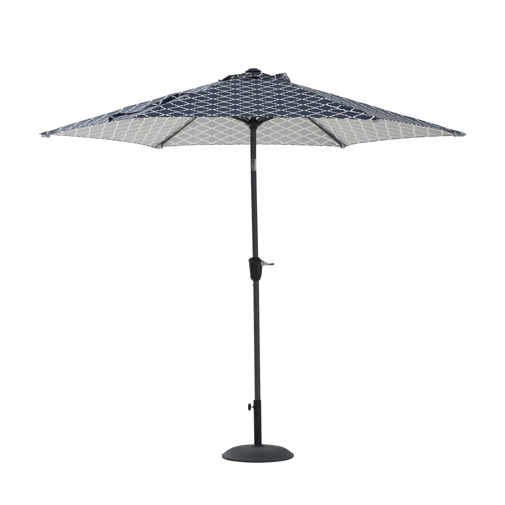Sunjoy A701006313 8.7-ft Steel Navy Crank Market Patio Umbrella