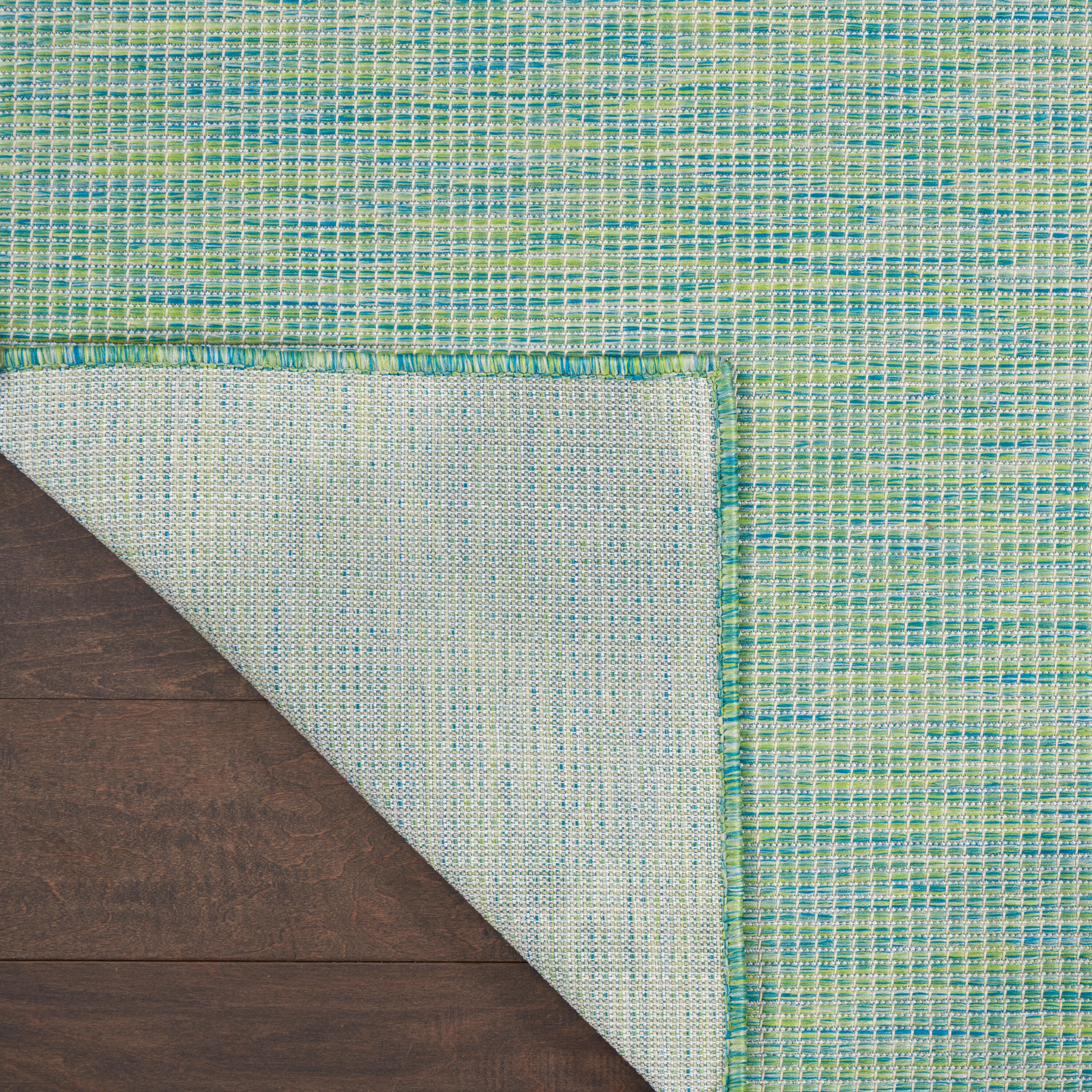 Sereno Blue/Green Synthetic 8' x 10' Reversible Outdoor Rug