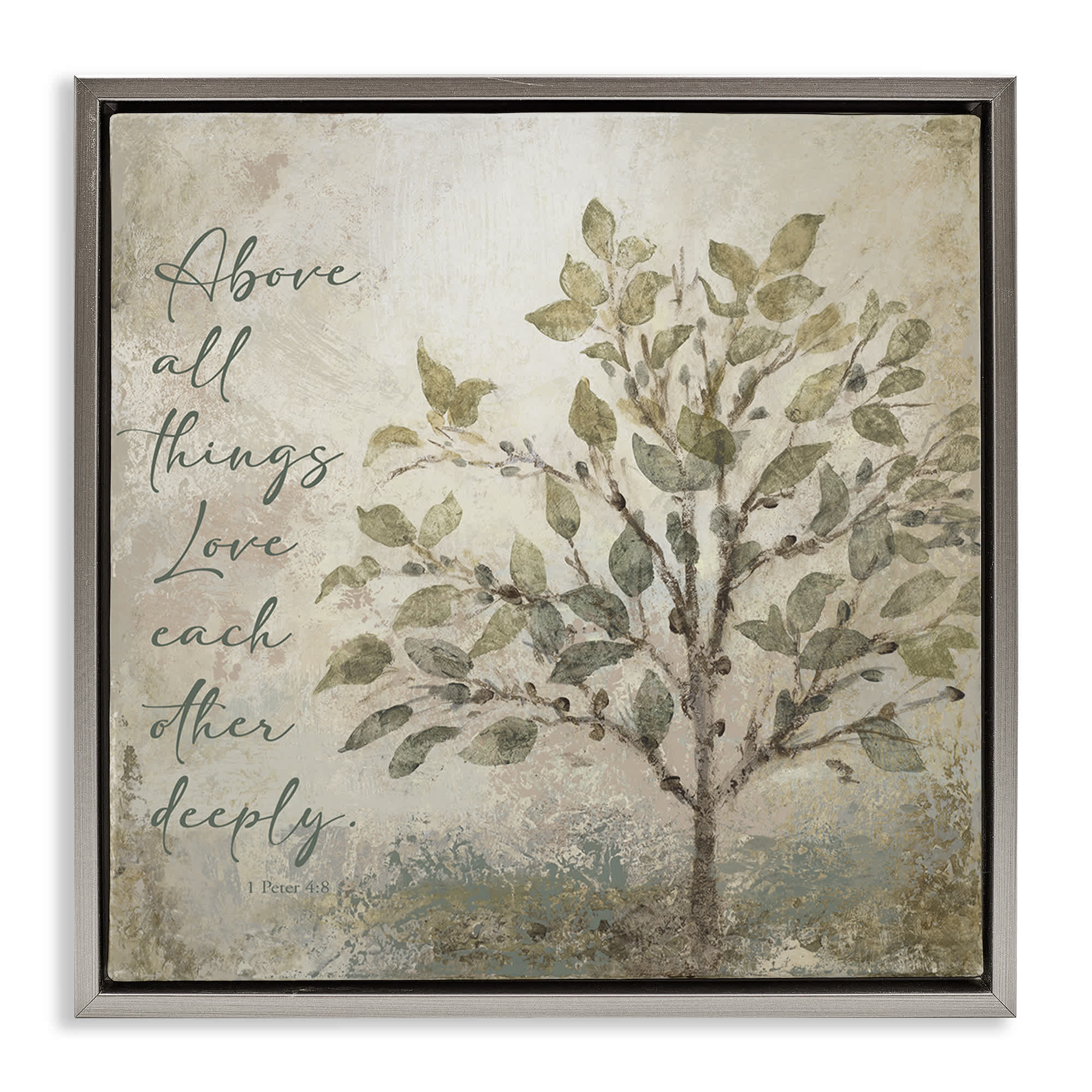 Stupell Industries BS-826-FFL-24X24 Rustic Love Each Other Deeply Floating Frame design by John Spaeth