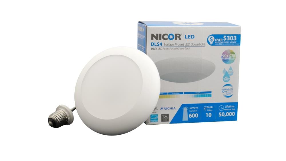 Nicor Lighting DLS4-2006-120-3K-WH NICOR LED White 4-in 671-Lumen Neutral Round Dimmable Canned Recessed Downlight