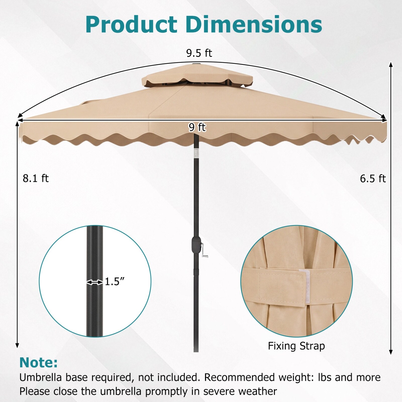 MELLCOM LW147MELHY0068 Patio-Umbrella-Accessories - View #3