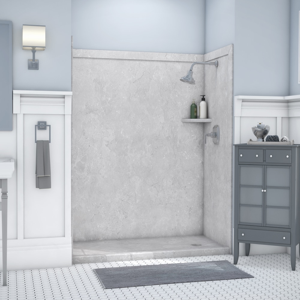FlexStone SSK60607831TU Adaptable 60-in W x 60-in D x 80-in H Tundra 3.0 -Piece Glue Up Alcove Shower wall surround