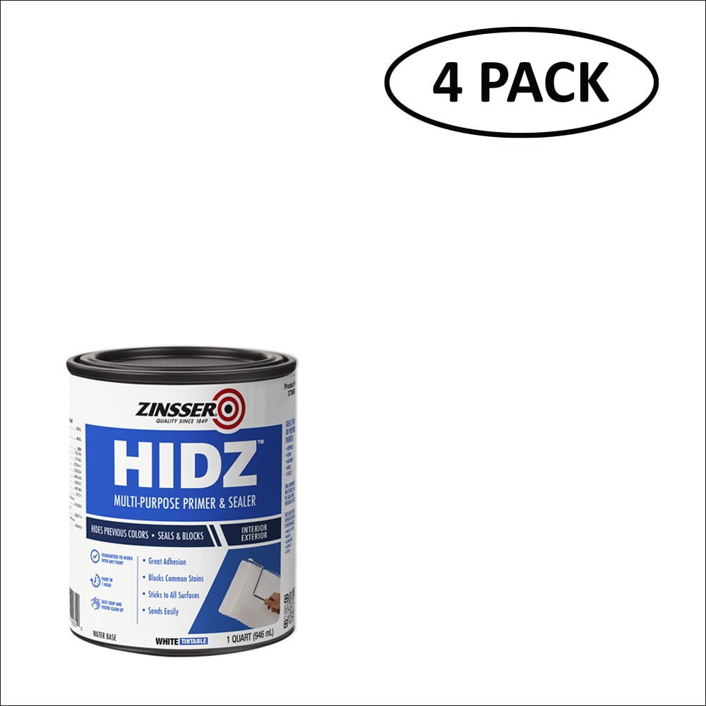 Zinsser 373693SOS HIDZ Primer and Sealer Interior/Exterior Multi-purpose Water-based Wall and Ceiling Primer ( 1-quart )