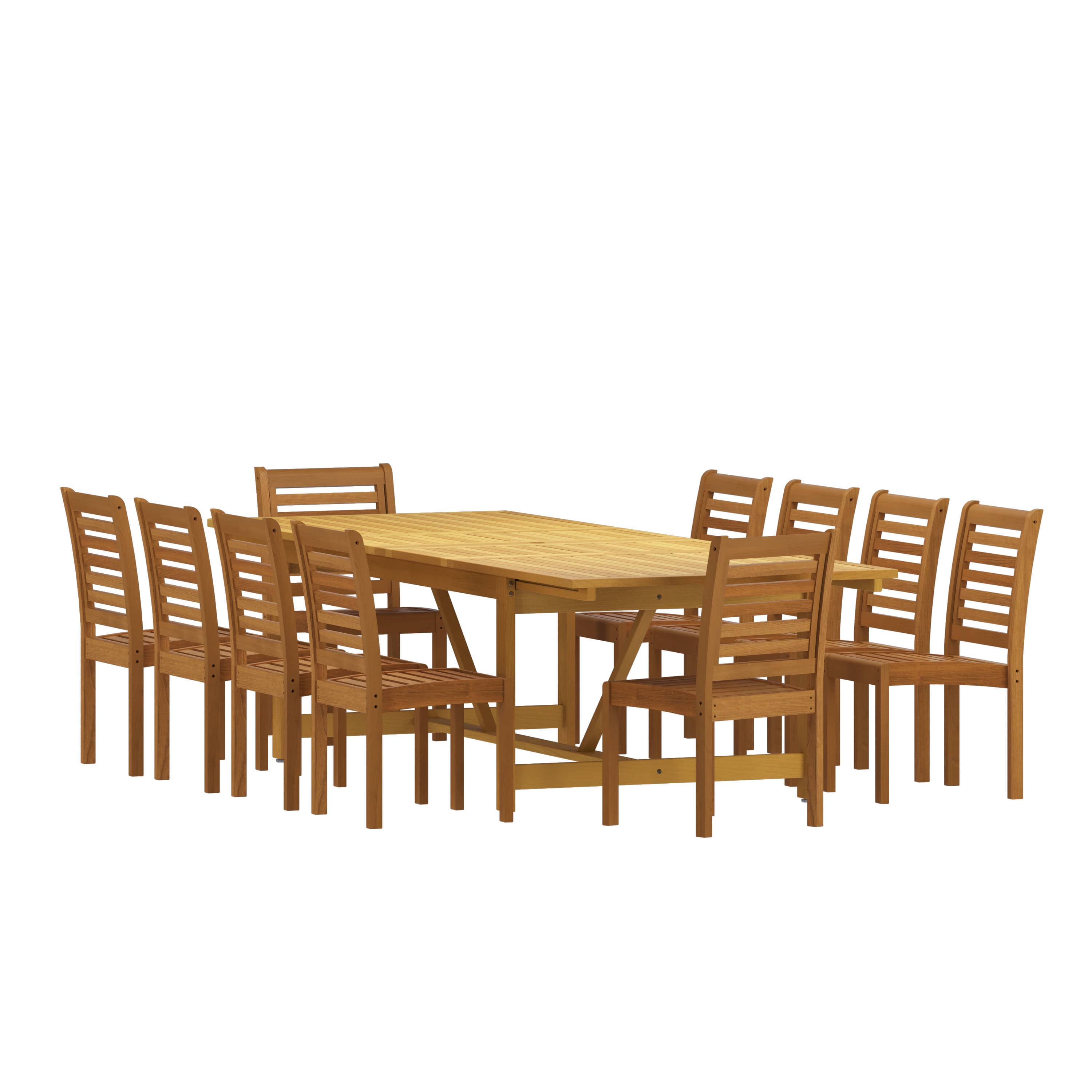 Amazonia Urban Elements Honshu Patio Dining Set for 10 – Perfect for Family and Friends - Modern and Stylish Dining Table with Chairs #LEYLOT-10-470-T