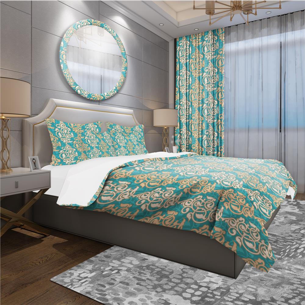 Designart BED18764-K 3 -Piece Blue King Duvet cover Set