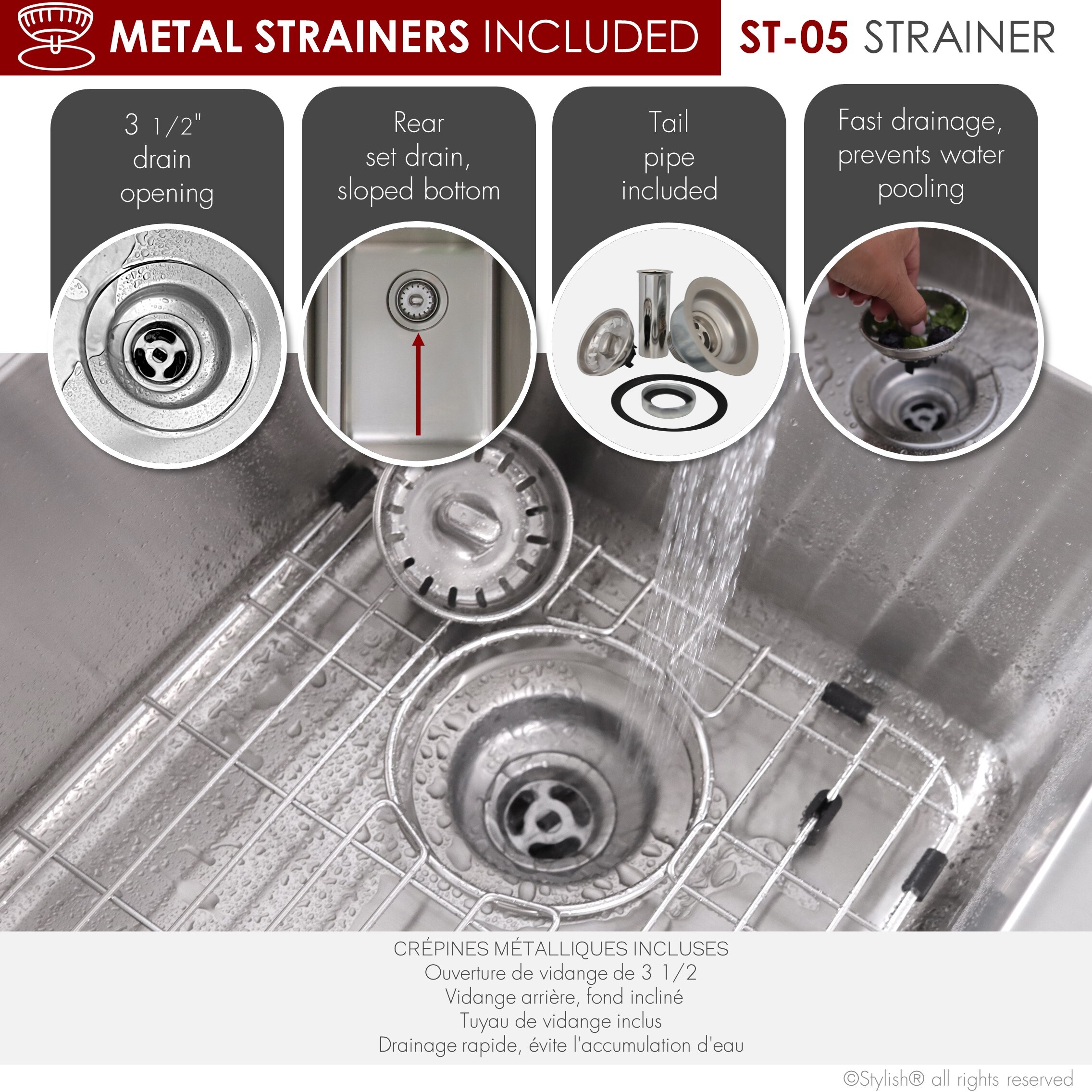 Stylish S-414TG1 Kitchen-Sinks - View #7