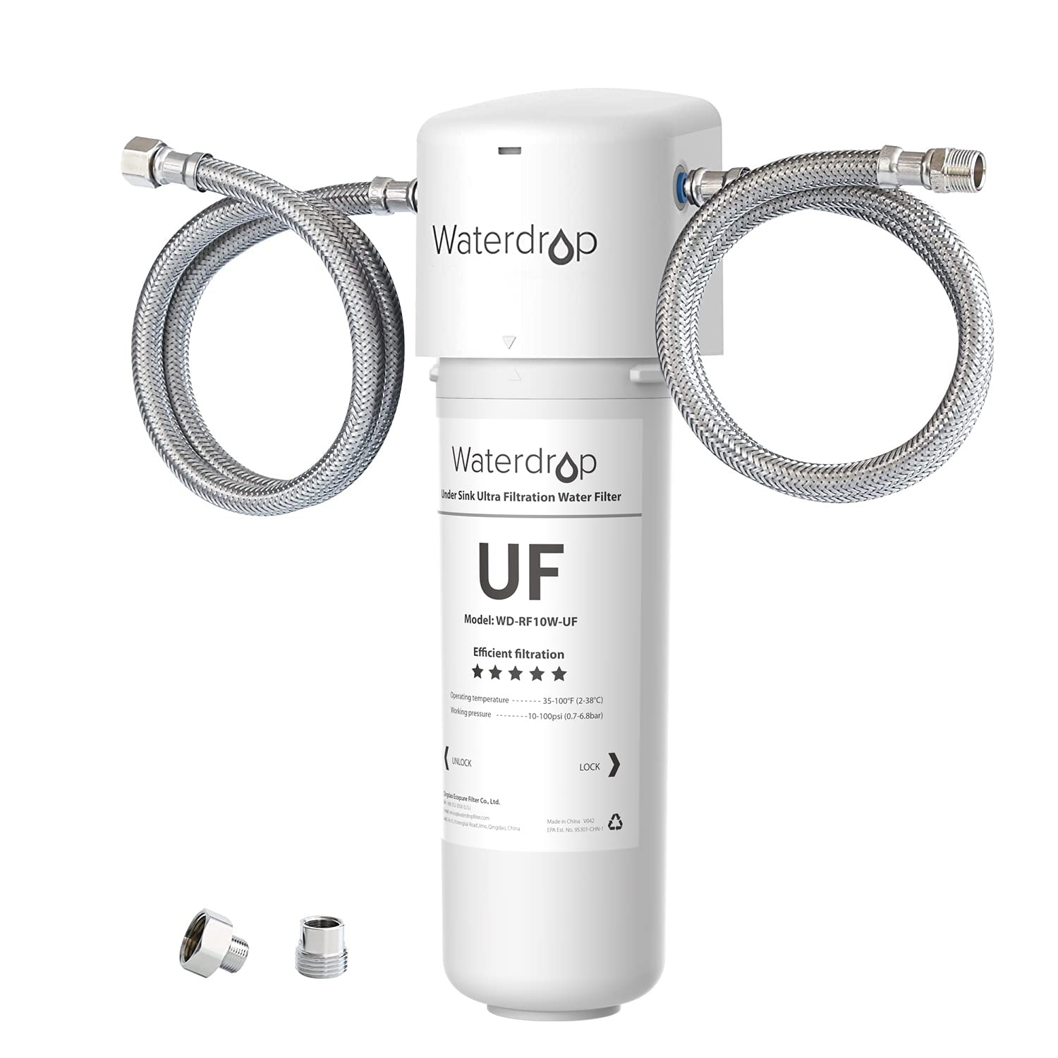 Waterdrop Ultra Filtration Systems Single-Stage Activated Carbon Under Sink Water Filtration System in White | WD-10UAW-UF