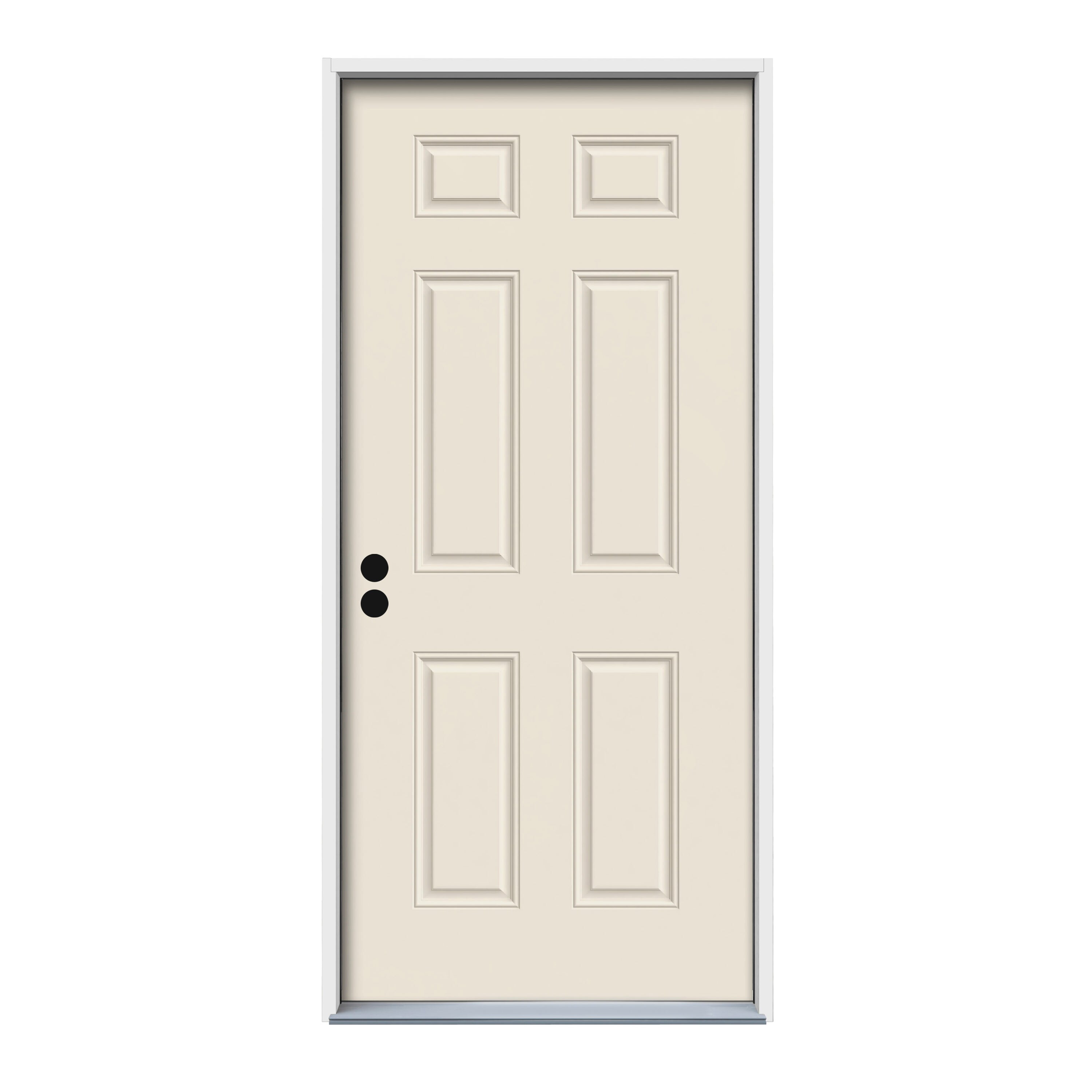 JELD-WEN JW166100352 30-in x 80-in Steel Universal Reversible Primed Fire Rated Prehung Front Door Insulating Core