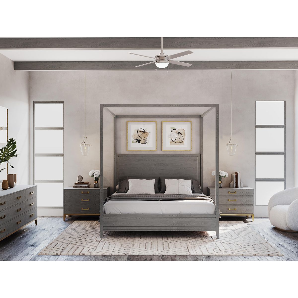 McLennan II 52" Brushed Nickel Ceiling Fan with Light Kit