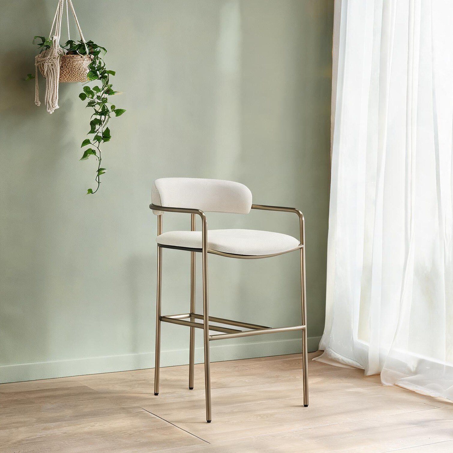 chillscreamni Stainless Steel Counter Stool with Upholstered Seat in ...