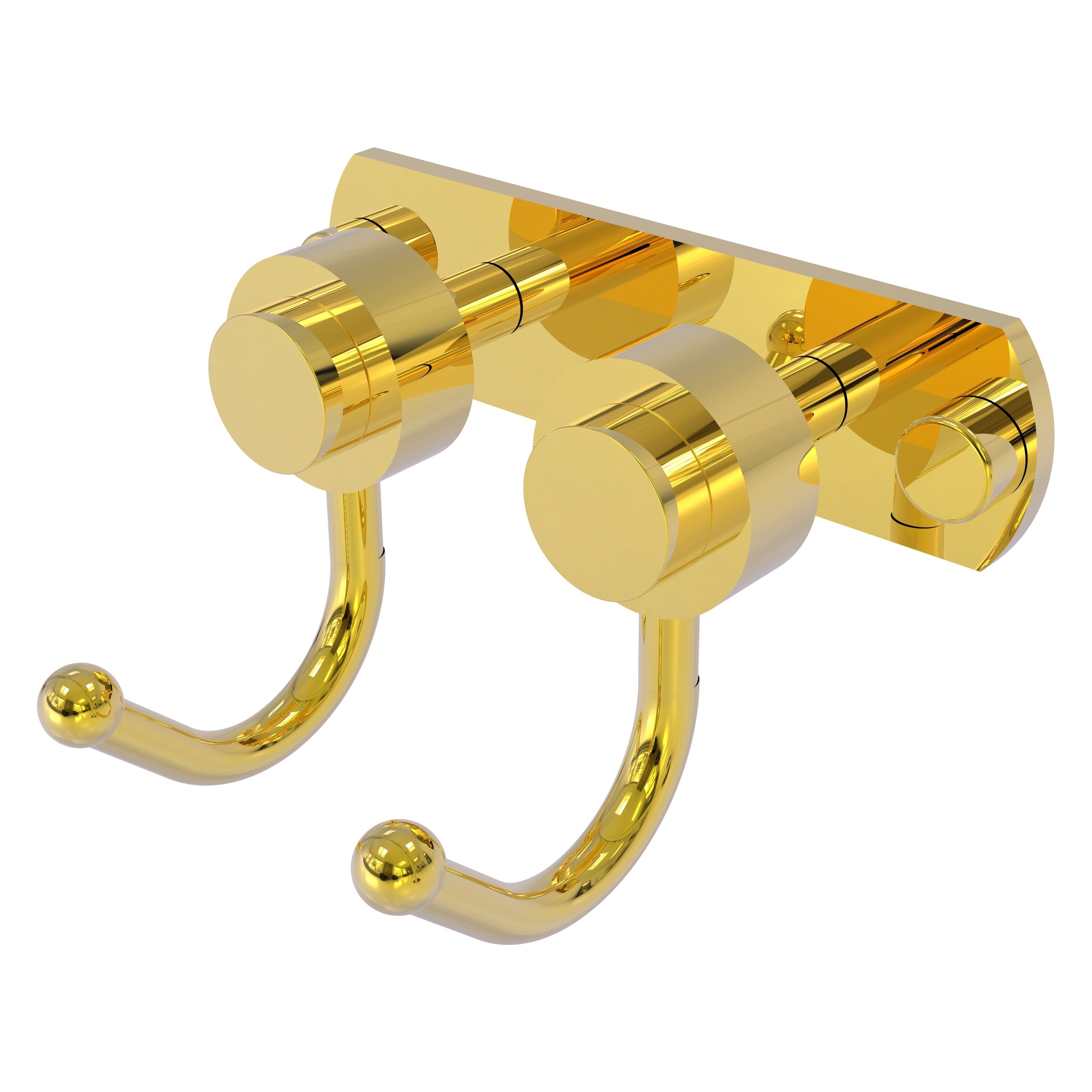 Allied Brass 920-2-PB Mercury Polished Brass Double -Hook Wall mount Towel Hook