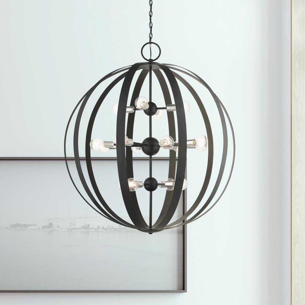 Livex Lighting Modesto 16-Light Matte Black Industrial Chandelier 46418 ...