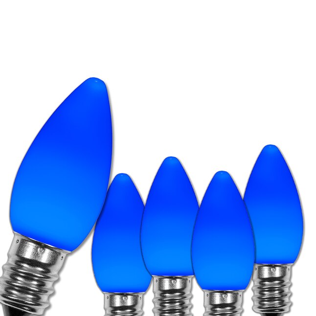 Wintergreen Lighting OptiCore Blue LED C7 String Light Bulbs in