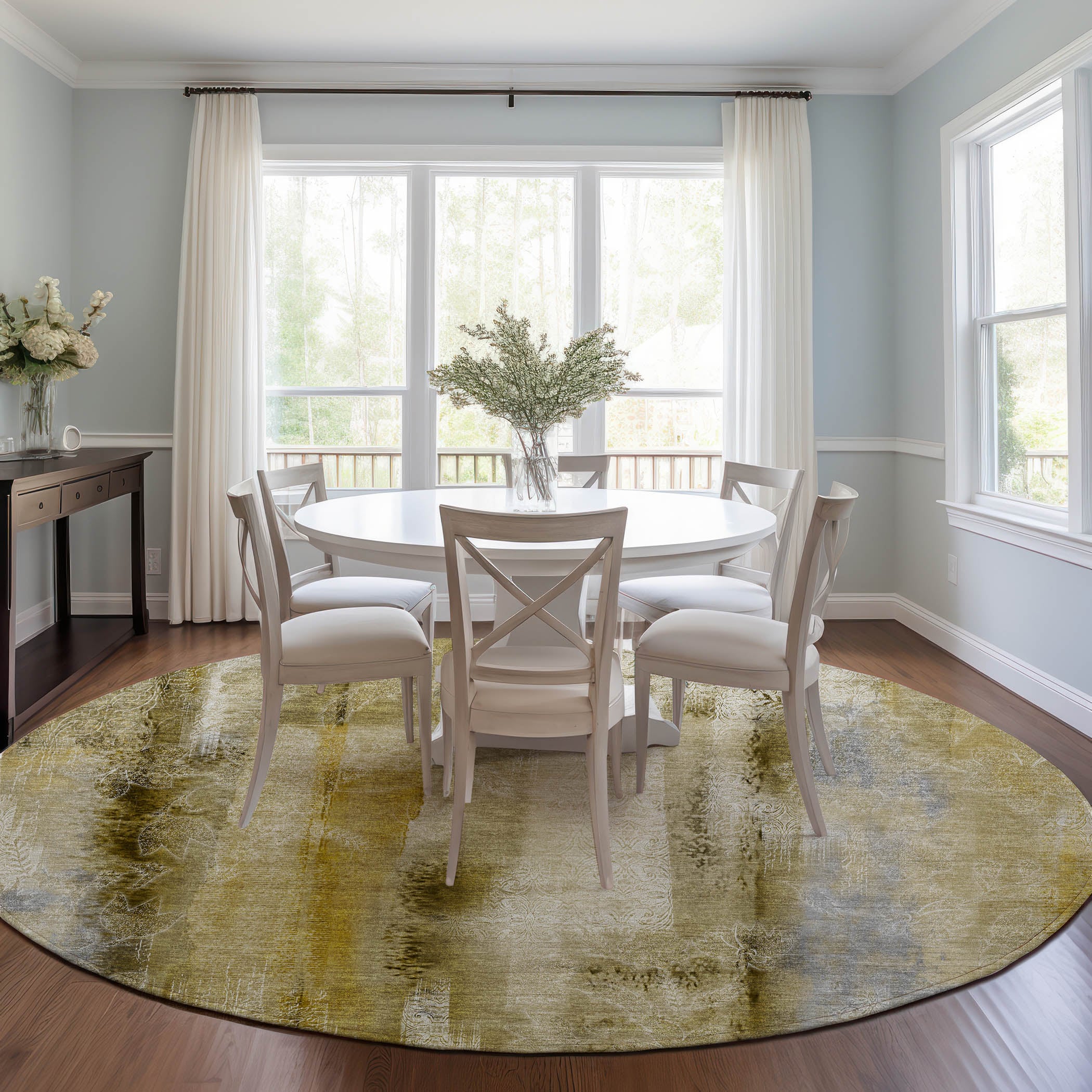 Addison Rugs ACN537TP8RO Chantille 8 x 8 (ft) Polyester Taupe Round Indoor/Outdoor Abstract Machine washable Area rug