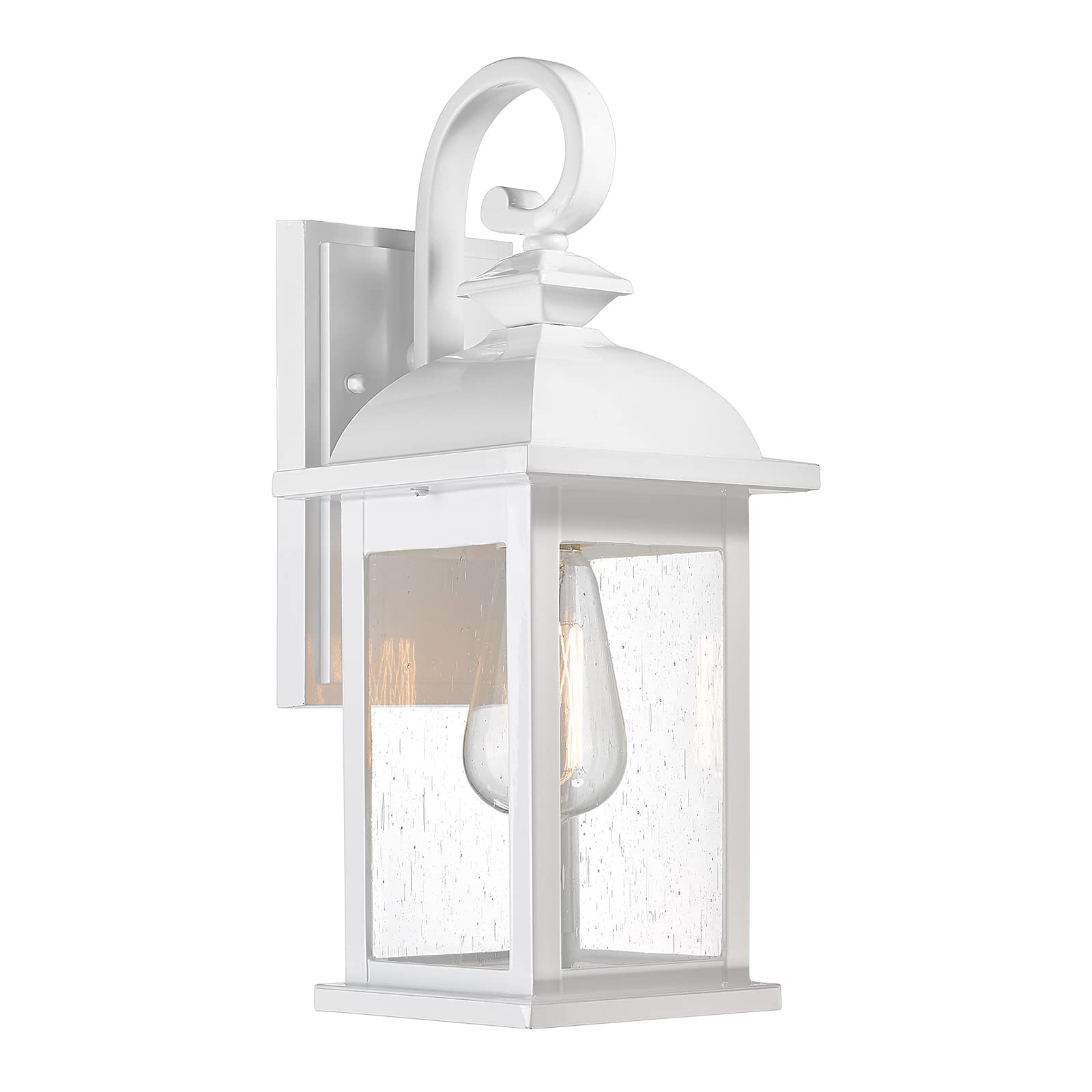 LTMATE LS4FD54B WH JAZAVA 1 -Light 15-in H Matte White Hardwired Outdoor Wall Light