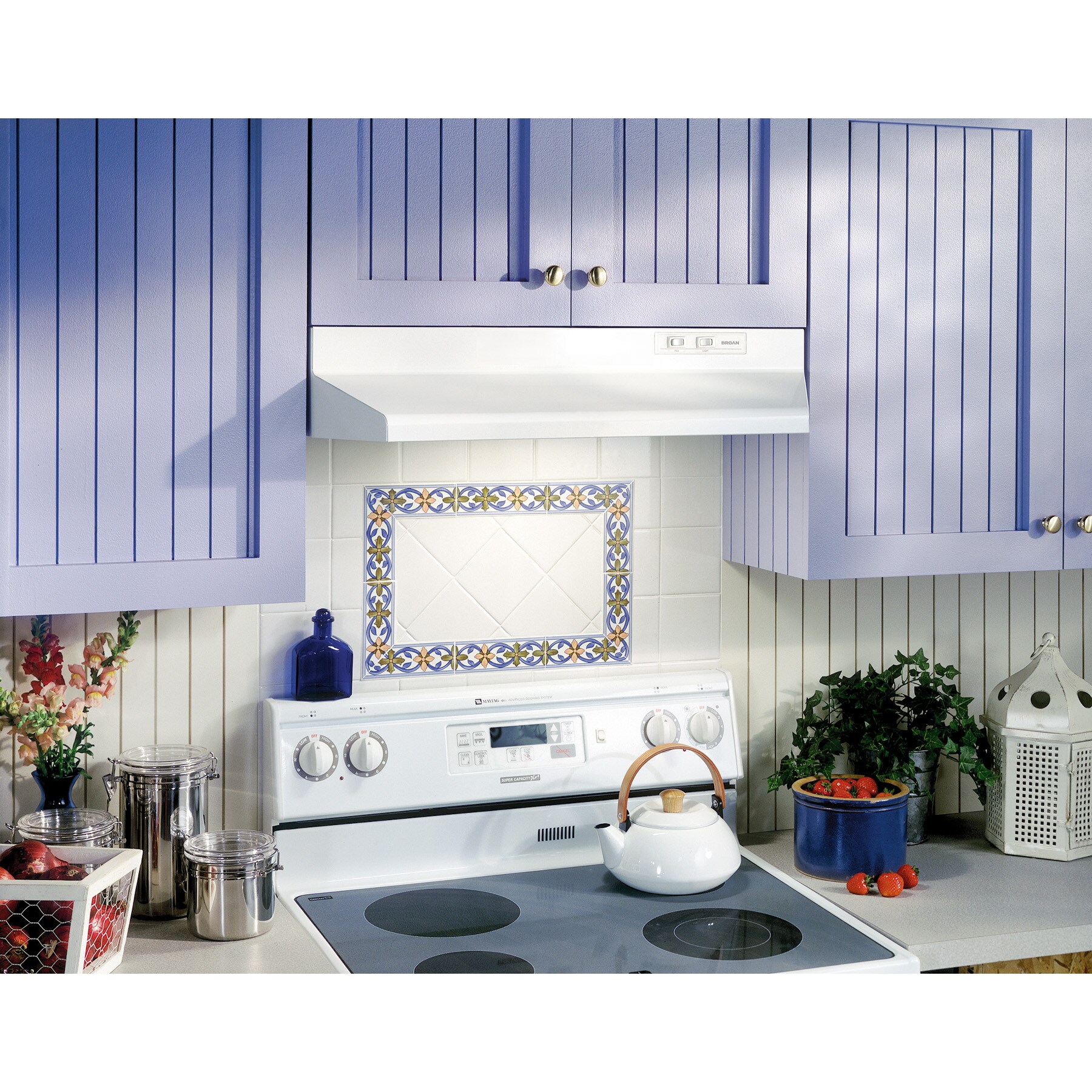 30-inch White Broan-NuTone 463001 Under-Cabinet Range Hood with Infinitely Adjustable Speed Control 