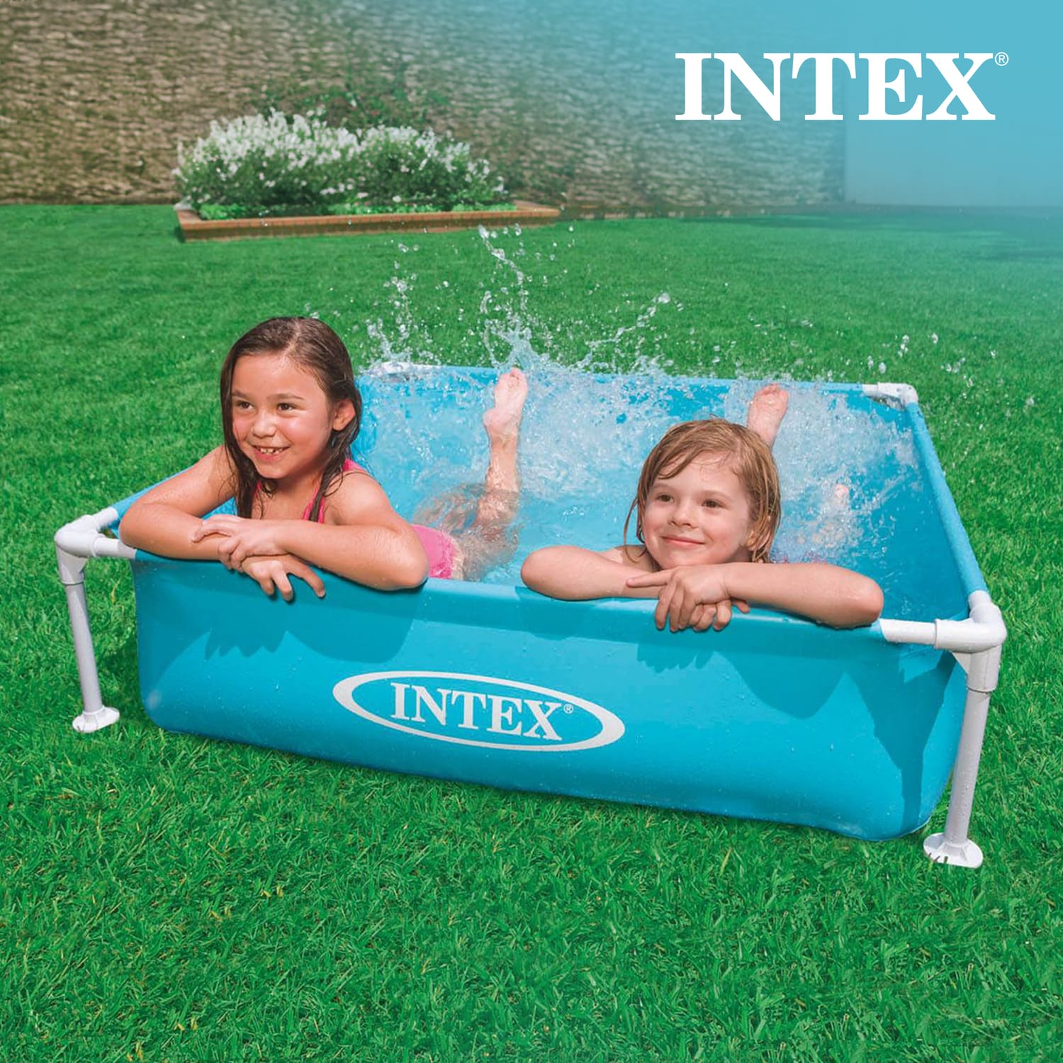 Intex Blue 4-Foot Vinyl Frame Kiddie Pool with Pump