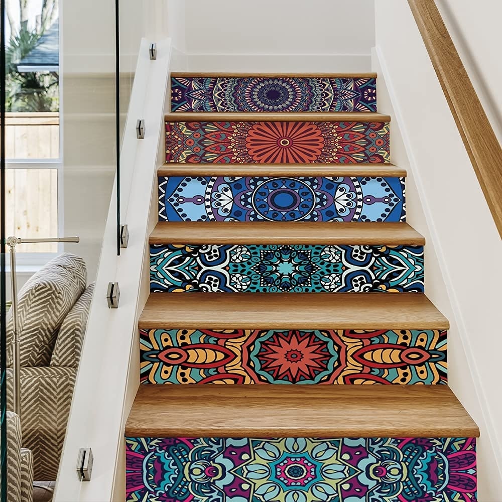 Etokfoks 14 Pack Peel and Stick Stair Riser Decals 39 37x7 09 in ...